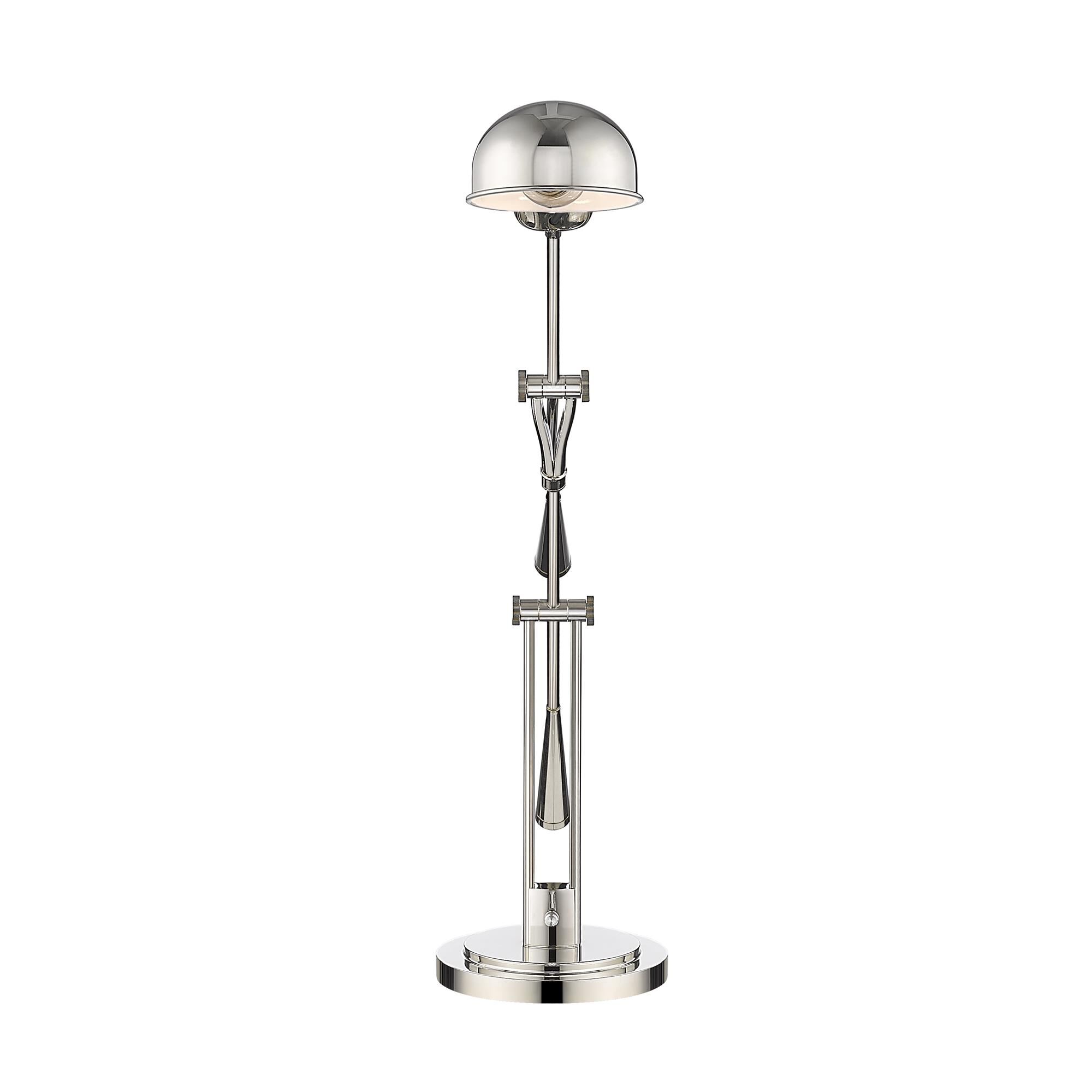 Shown in Polished Nickel finish and Polished Nickel glass and Polished Nickel shade