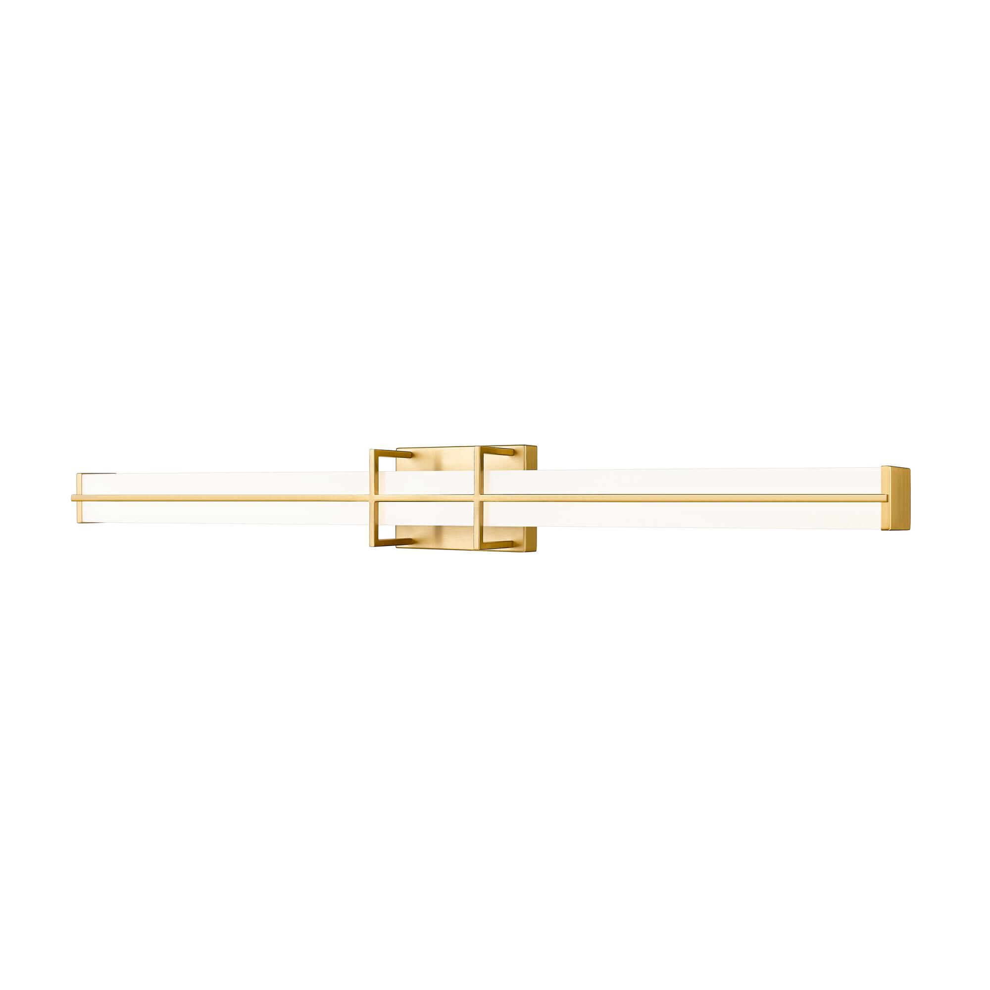 Shown in Modern Gold finish and Frosted glass and Frosted shade