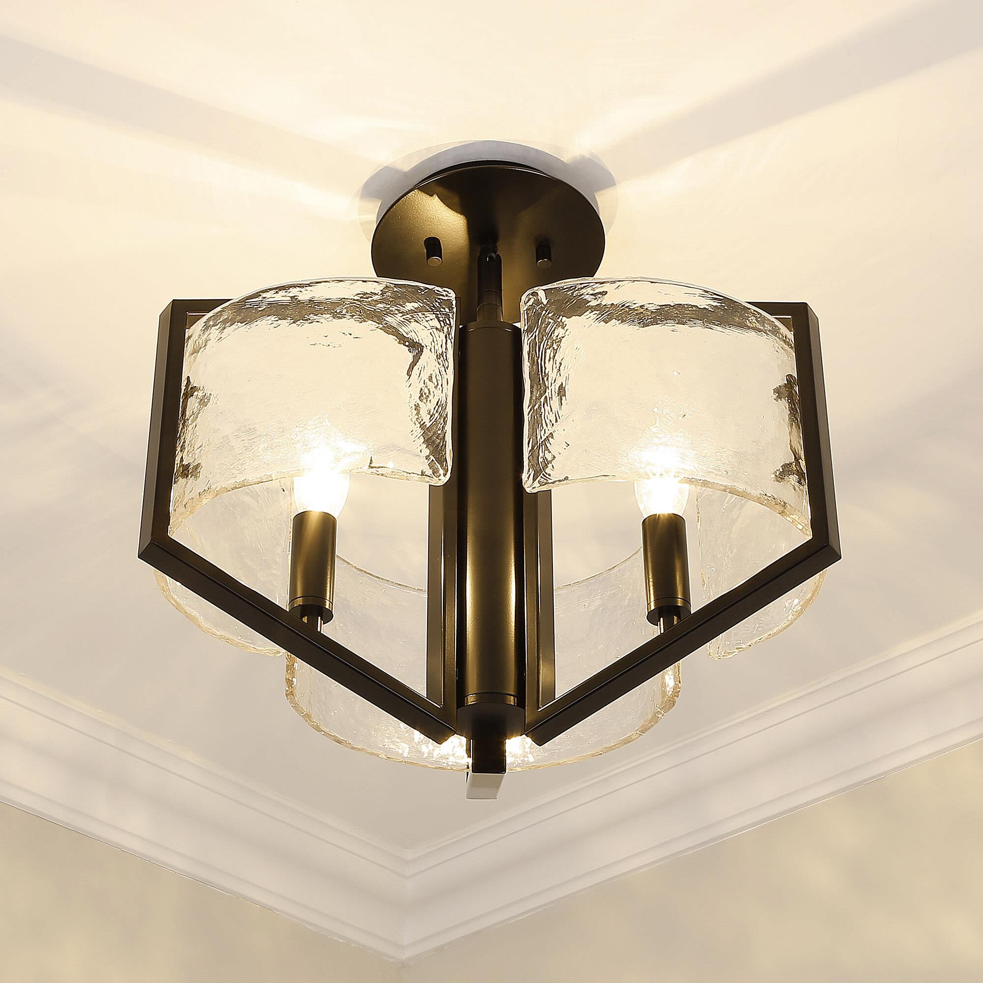 Varsha 16 Inch 3 Light Semi Flush Mount by Golden Lighting