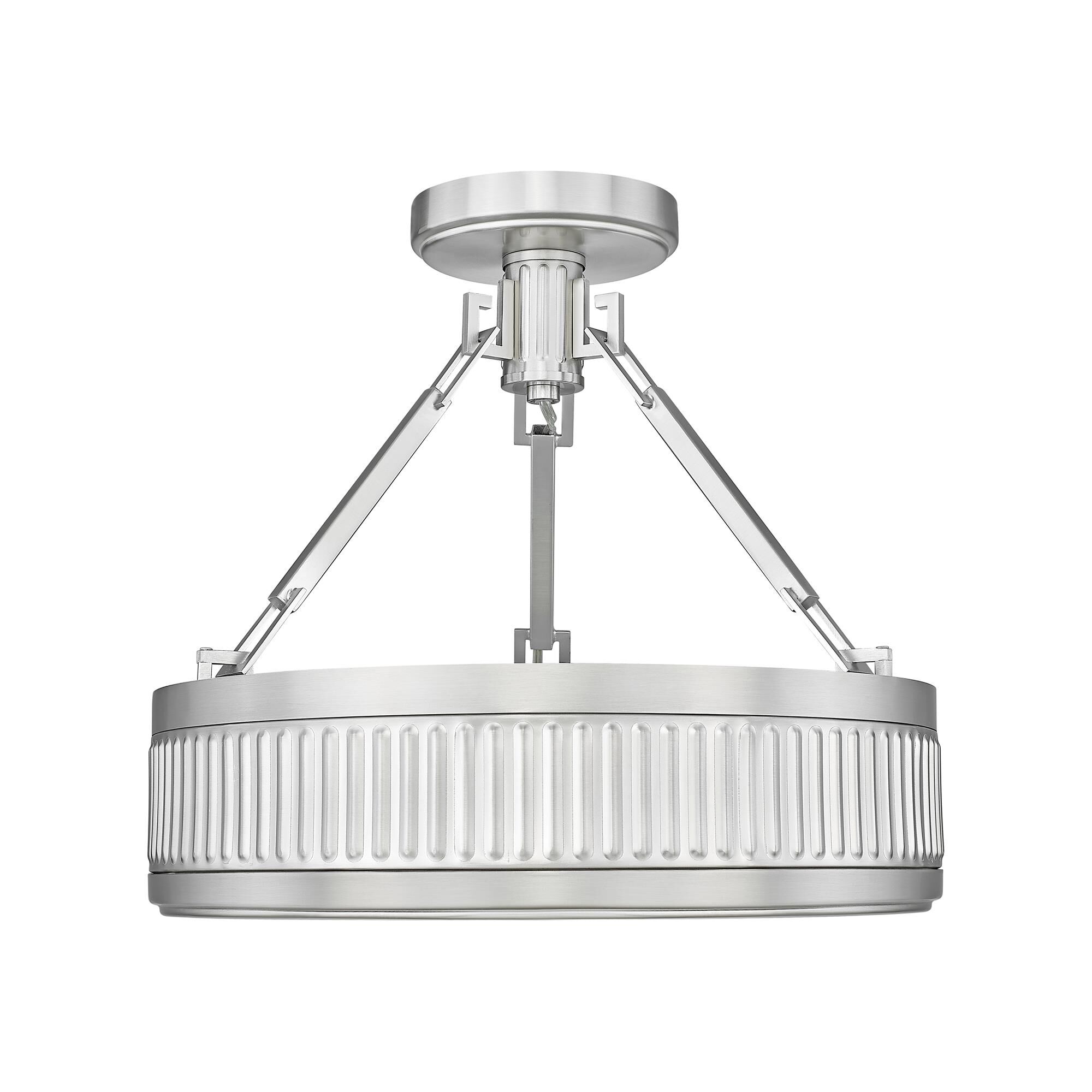 Shown in Satin Nickel finish and White glass