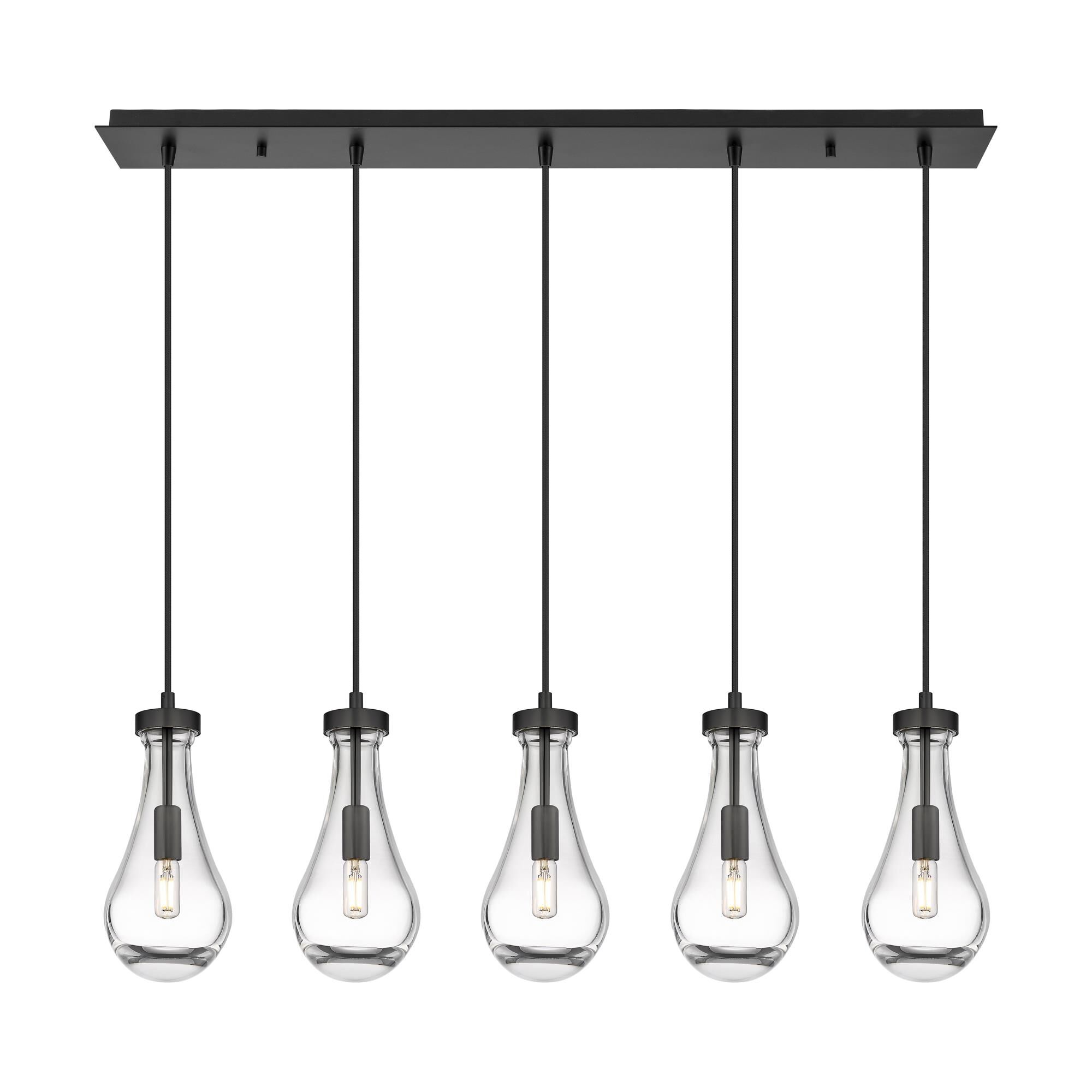 Shown in Matte Black finish and Clear glass and Clear Glass shade