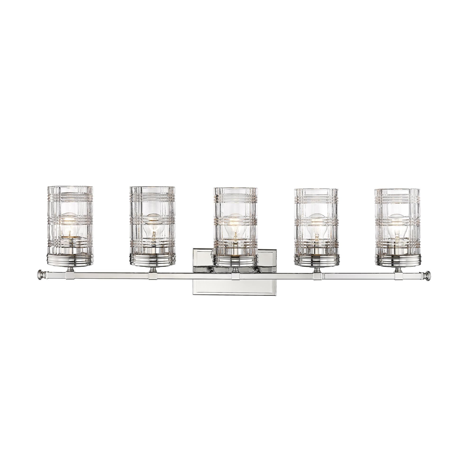 Shown in Polished Nickel finish and Clear glass