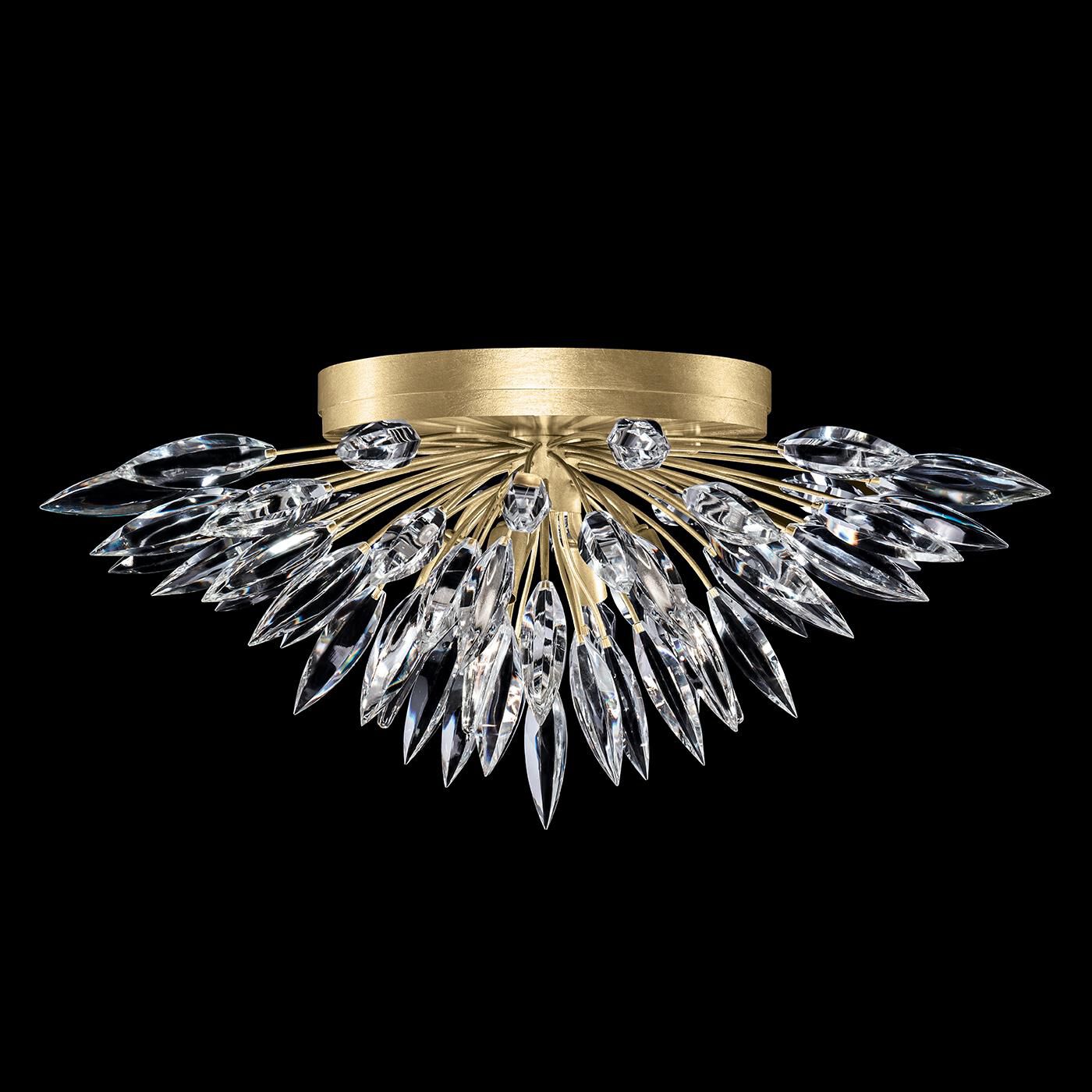 Shown in Gold finish and True crystal and False glass