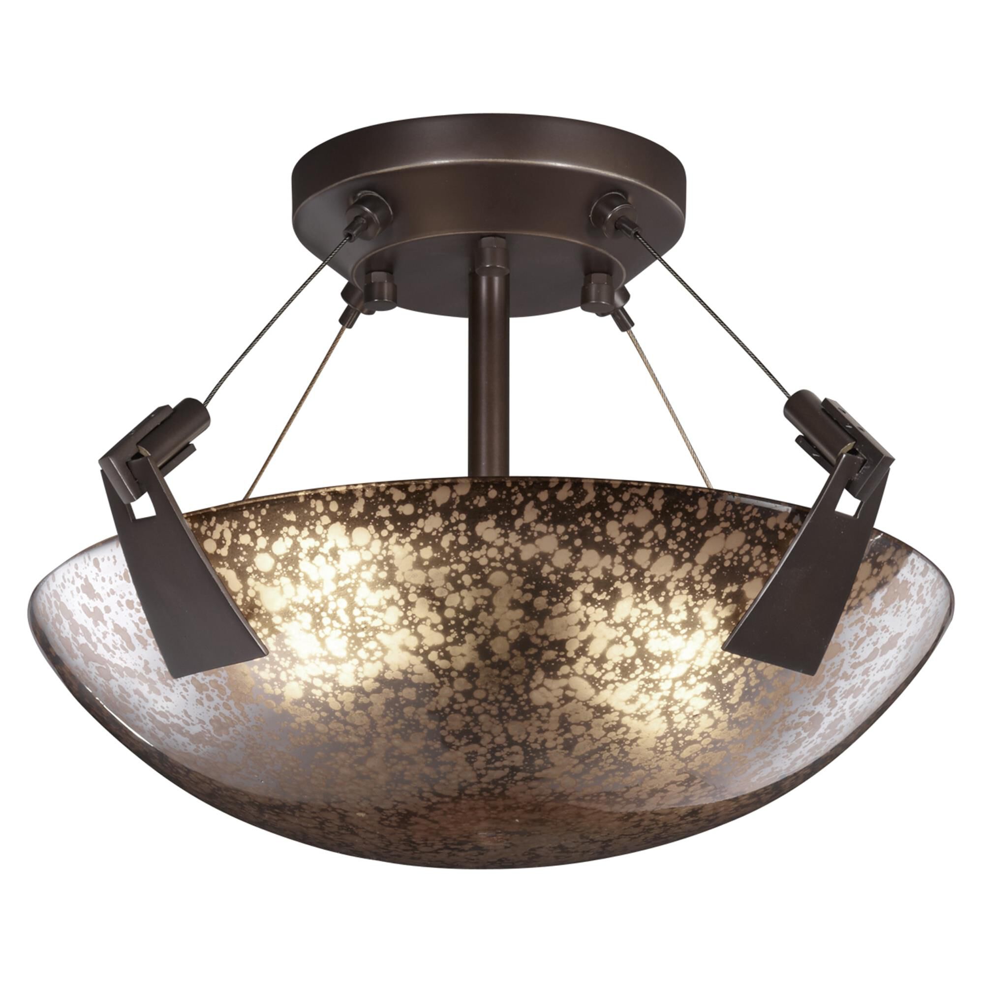 Shown in Dark Bronze finish and Mercury Artisan glass and Round Bowl (FSN) shade and Round Bowl accent