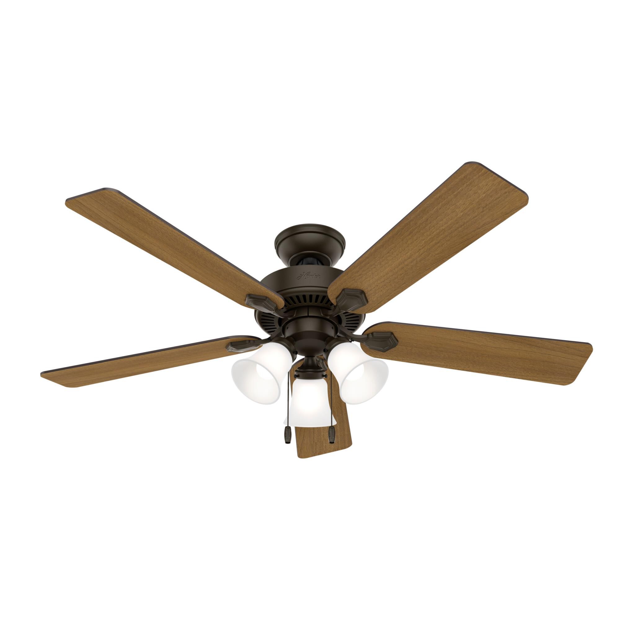 Swanson 52 Inch Ceiling Fan with Light Kit by Hunter Fan