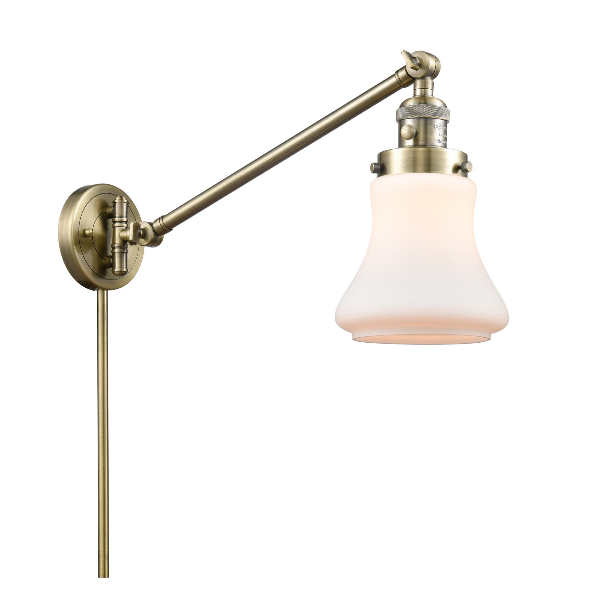 Shown in Antique Brass finish and Matte White - Hour glass