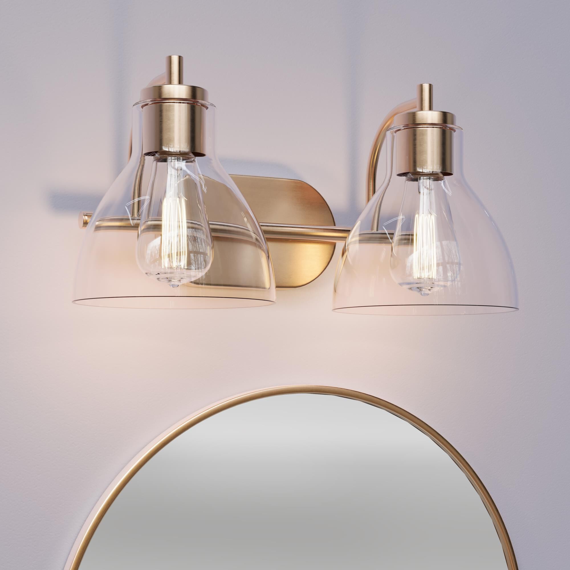 Shown in Modern Gold finish and Clear glass