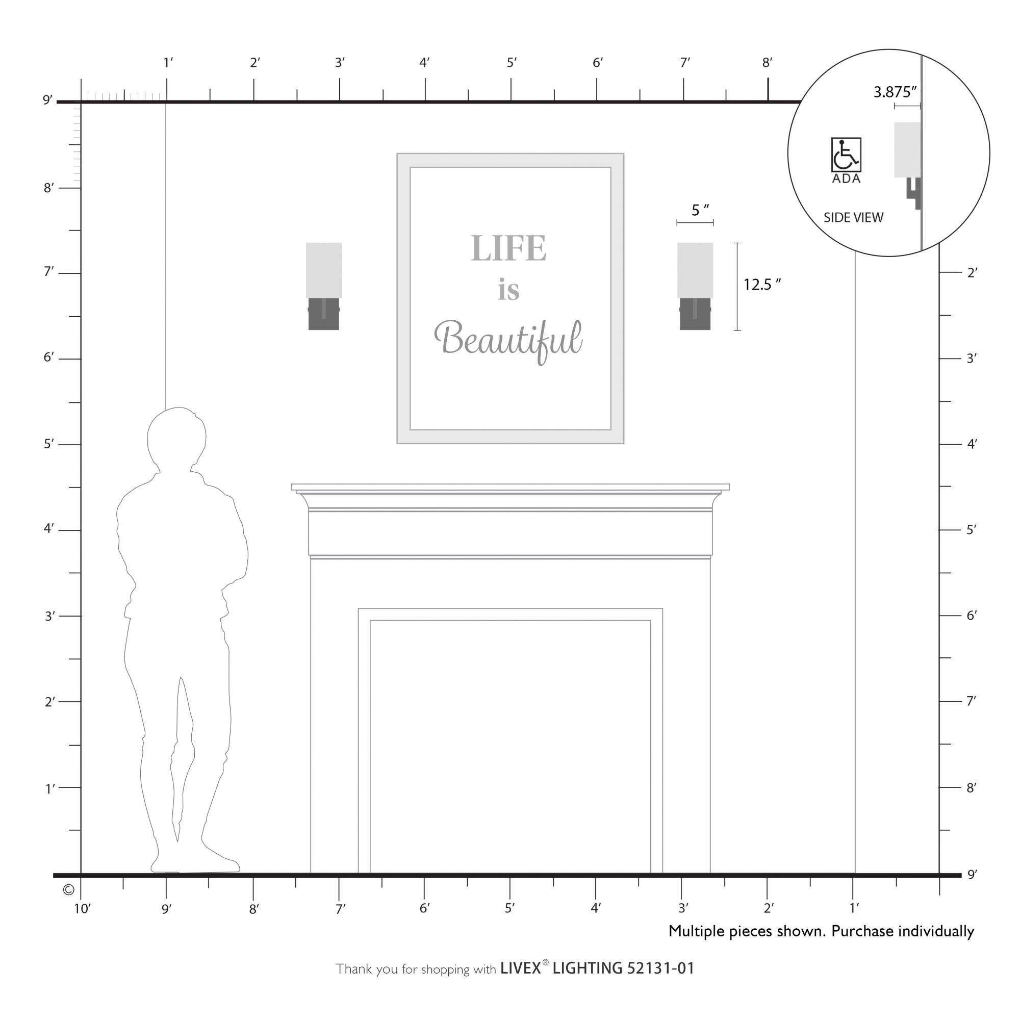 Monroe 12 Inch Wall Sconce by Livex Lighting