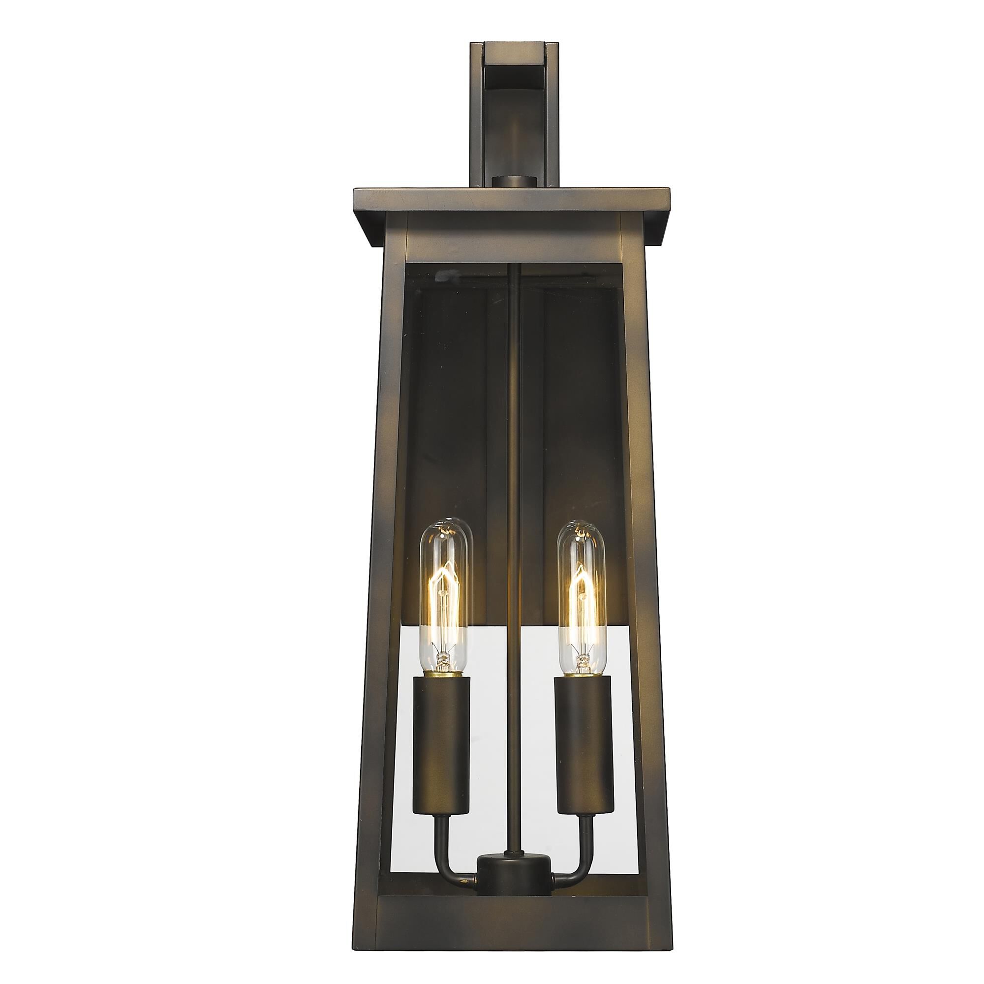 Shown in Oil-Rubbed Bronze finish and Clear glass and Clear Glass Panels shade