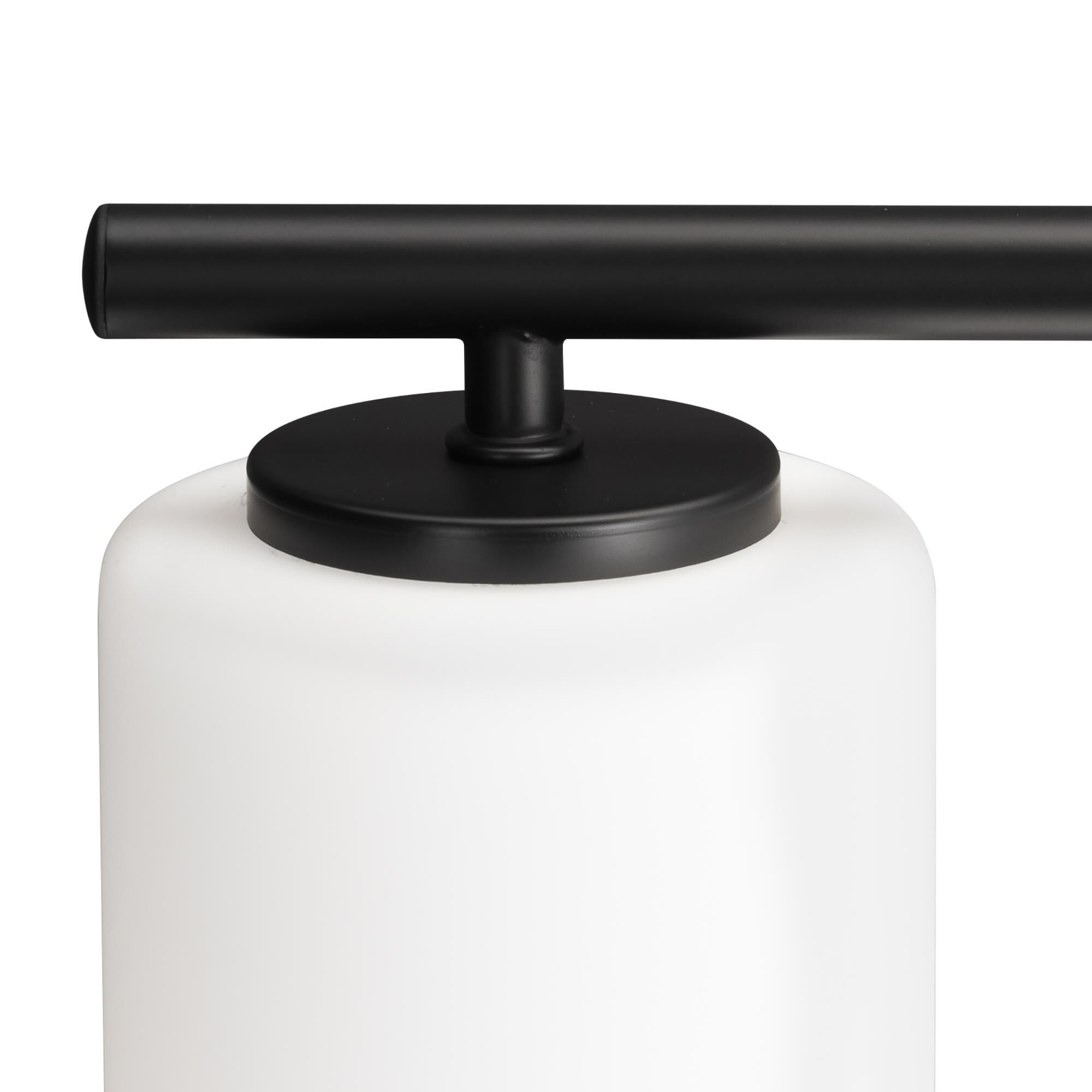 Shown in Black finish and Etched White Cylindrical glass