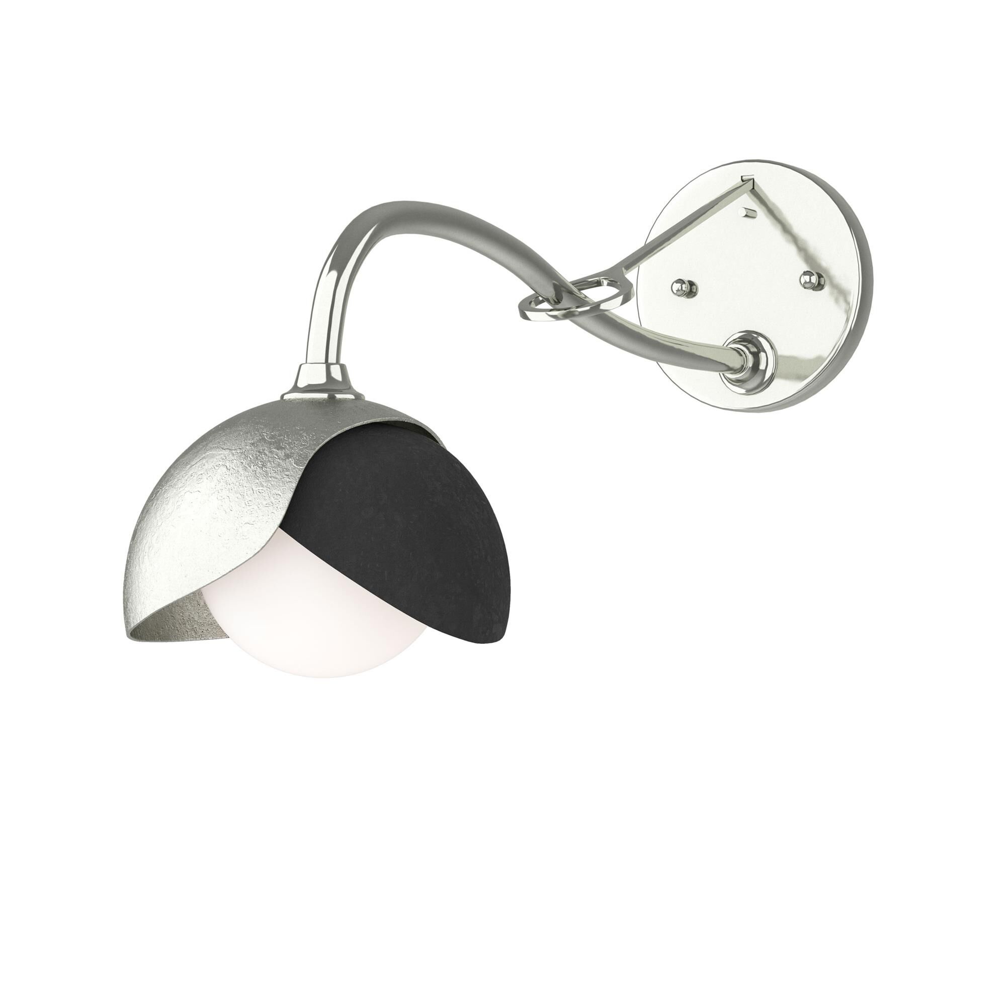 Shown in Sterling finish and Opal glass and Black (10) accent