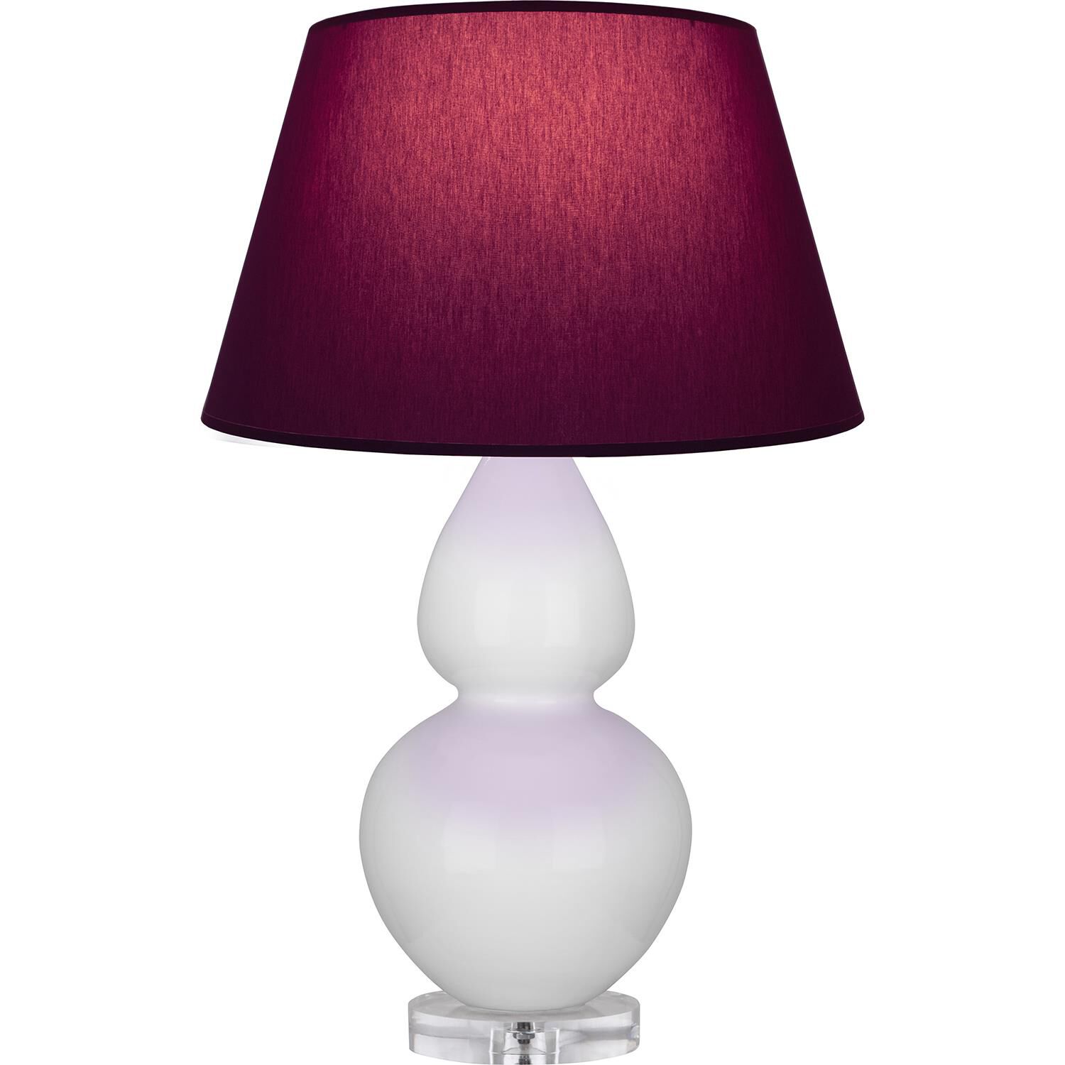 Shown in Daisy finish and Plum and Lavender shade and Lucite accent