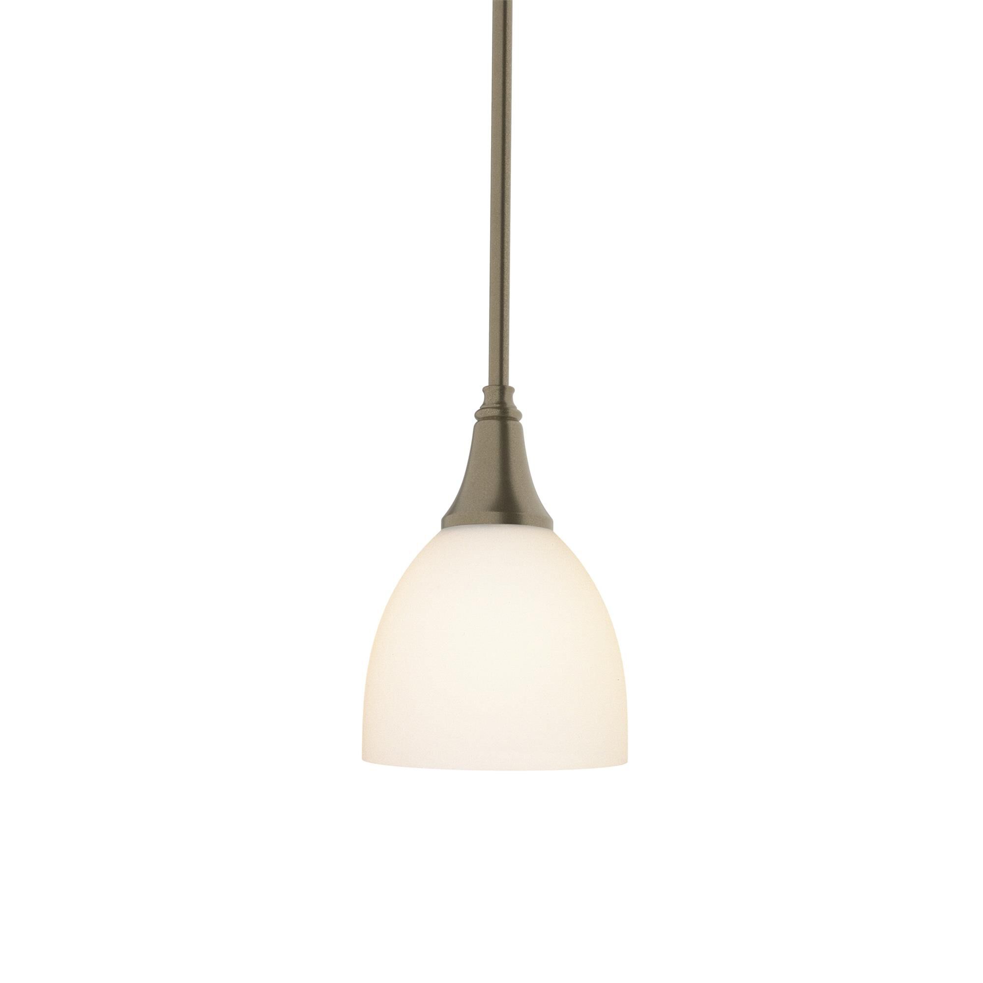 Shown in Soft Gold finish and Opal glass