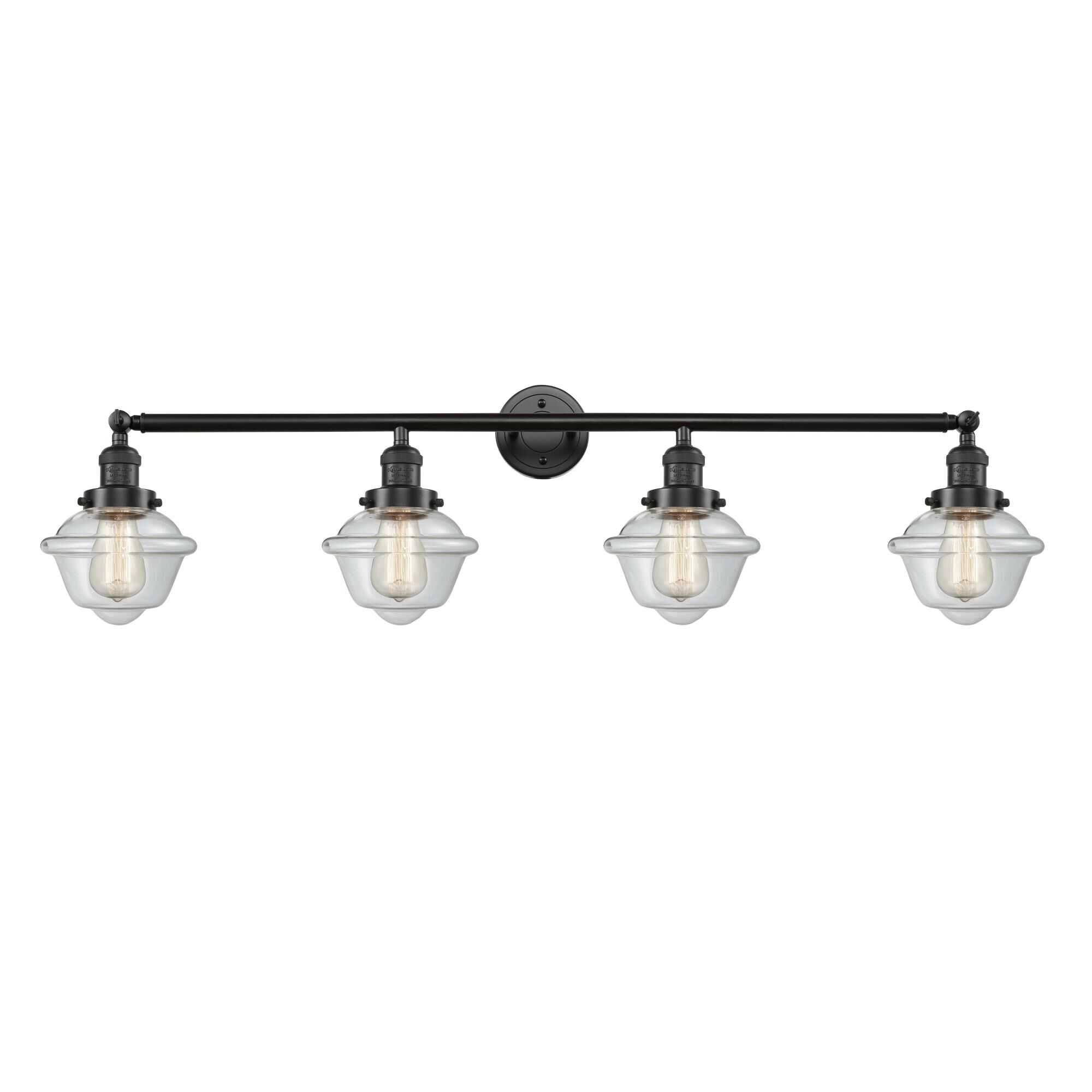 Shown in Oil Rubbed Bronze finish and Clear Small Oxford glass