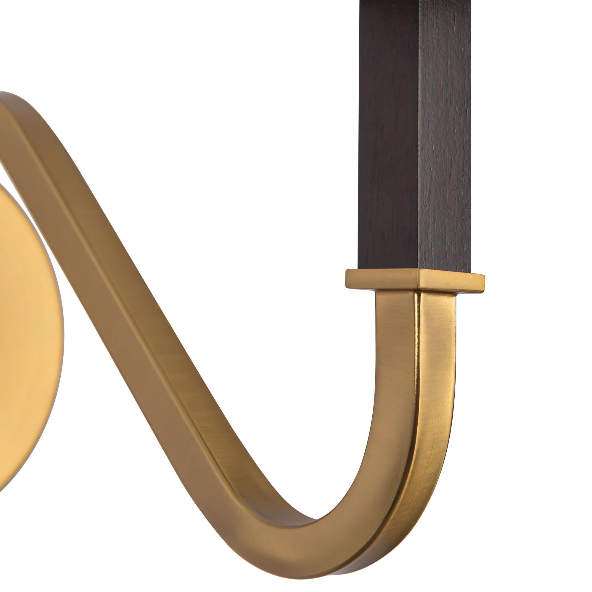 Shown in Brushed Gold finish and White Linen shade