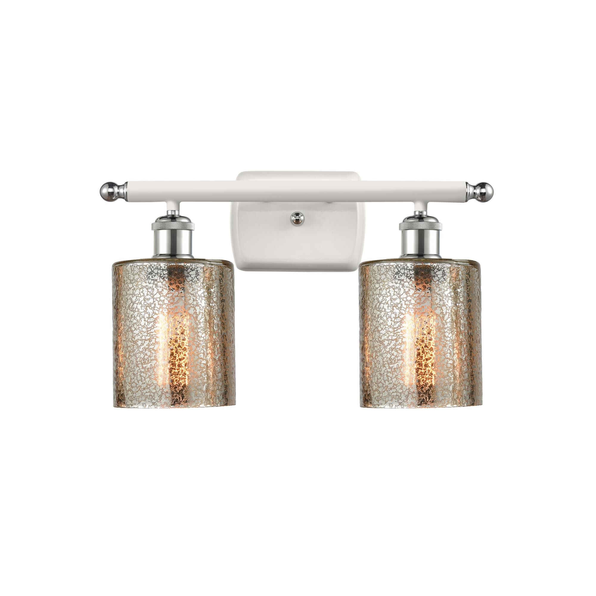 Shown in White And Polished Chrome finish and Drum glass and Glass shade and Polished Chrome accent
