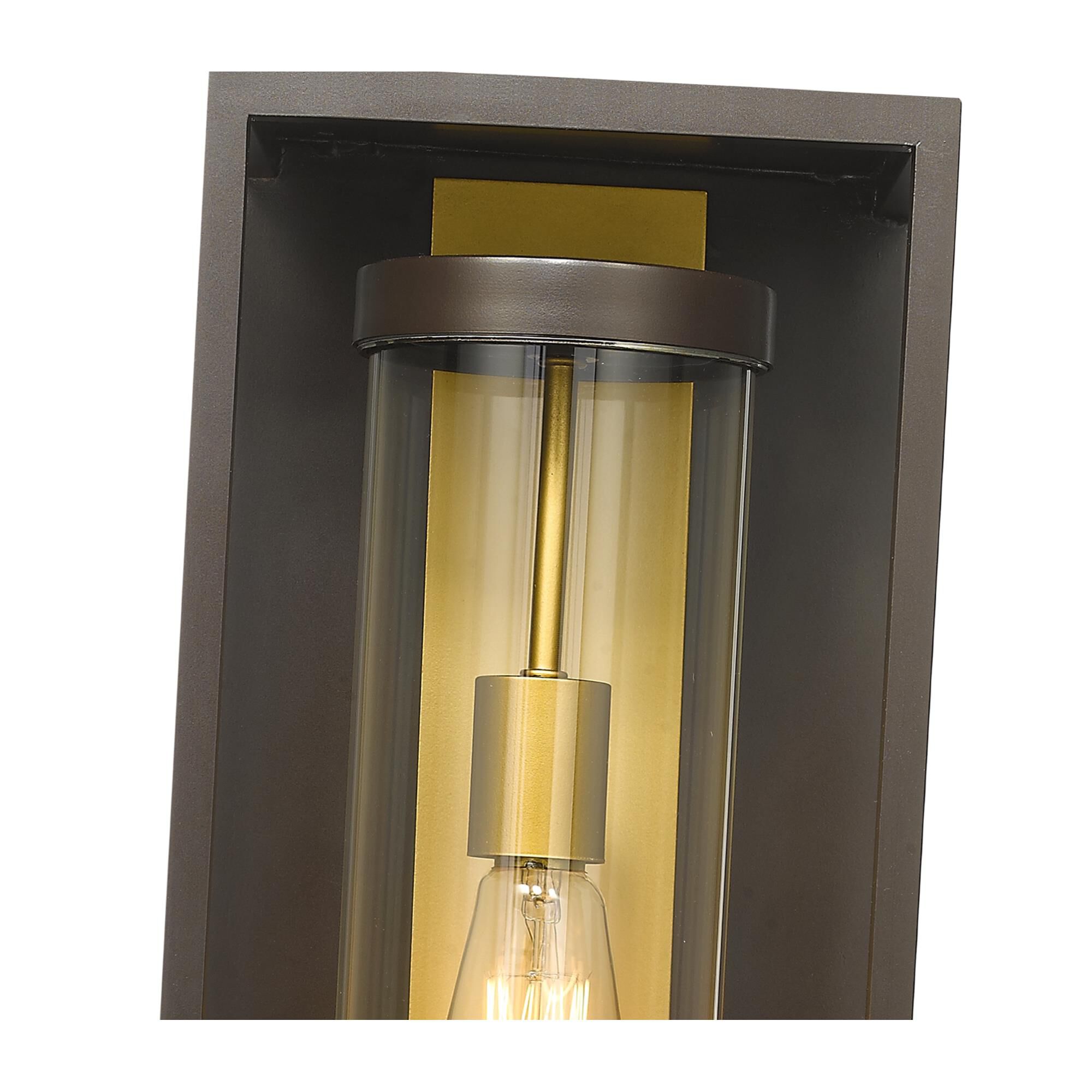 Shown in Deep Bronze + Outdoor Brass finish and Glass shade
