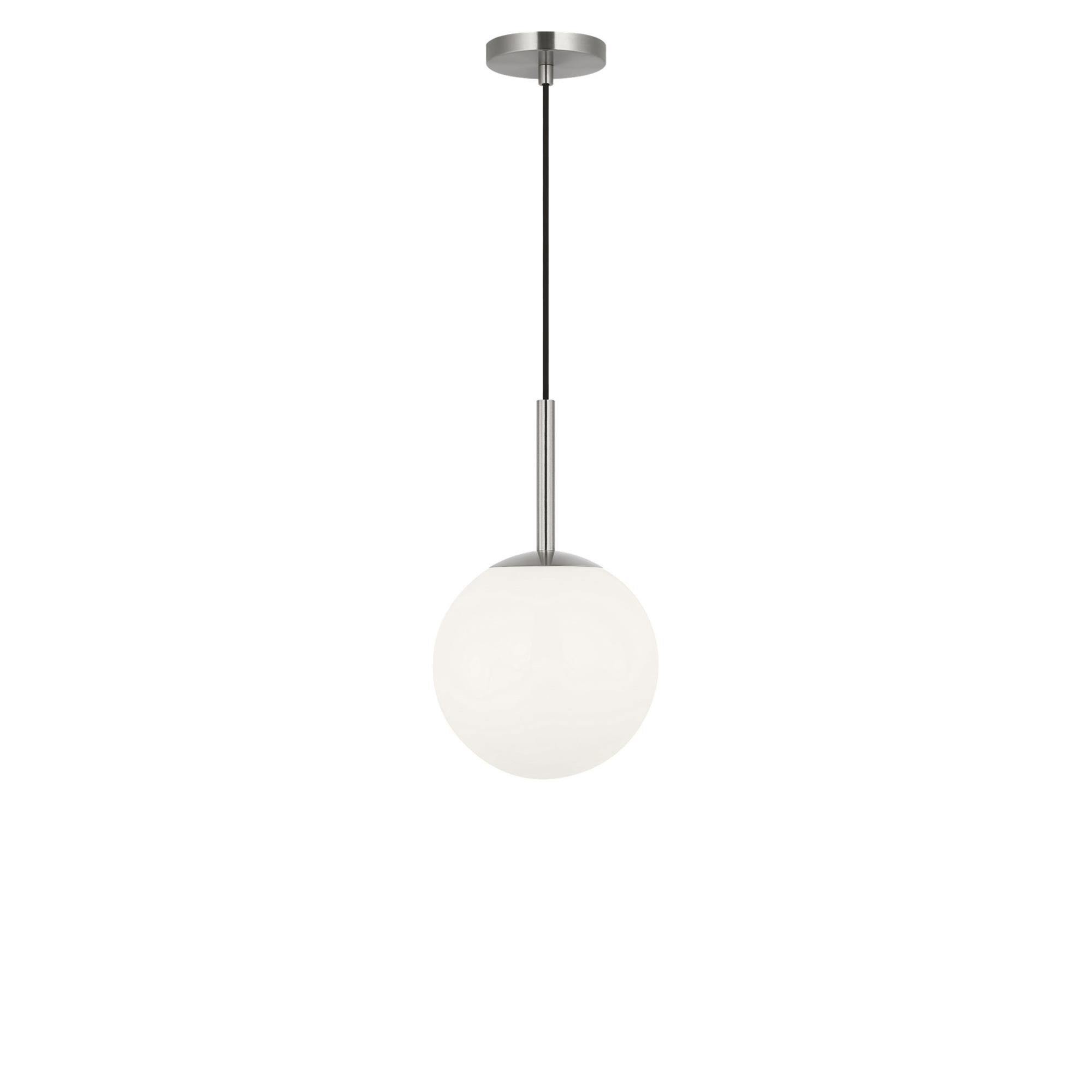 Shown in Brushed Nickel finish and Clear White glass