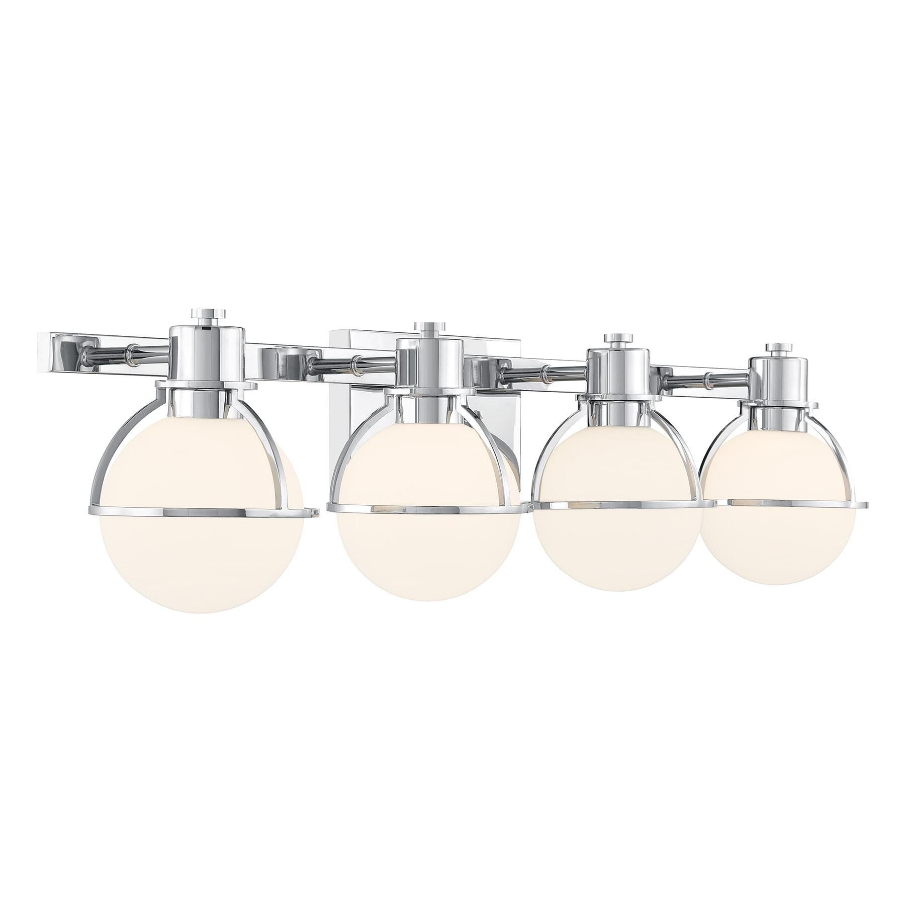 Shown in Chrome finish and Opal glass