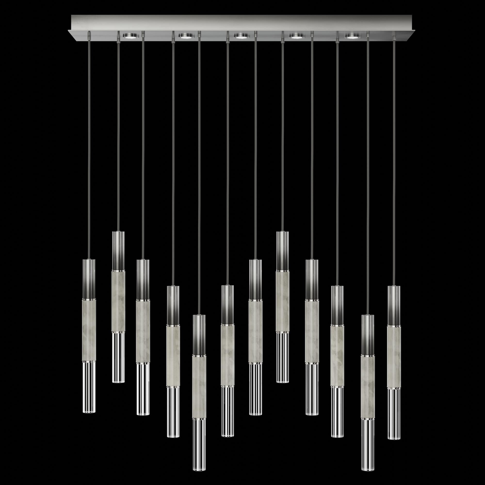 Shown in Silver finish and True crystal and False glass