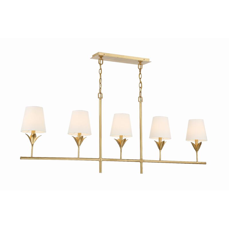 Broche 53 Inch 5 Light Linear Suspension Light by Crystorama