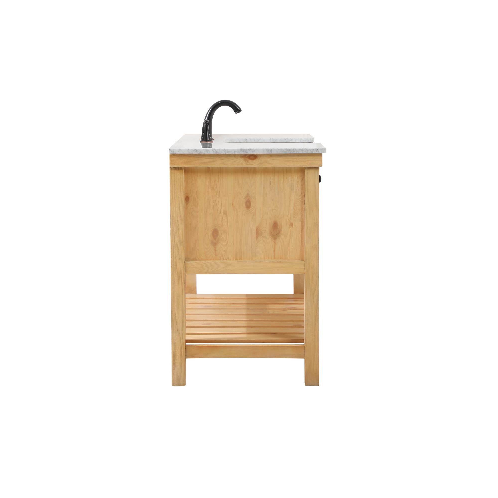 Shown in Natural Wood finish and Without Backsplash accent