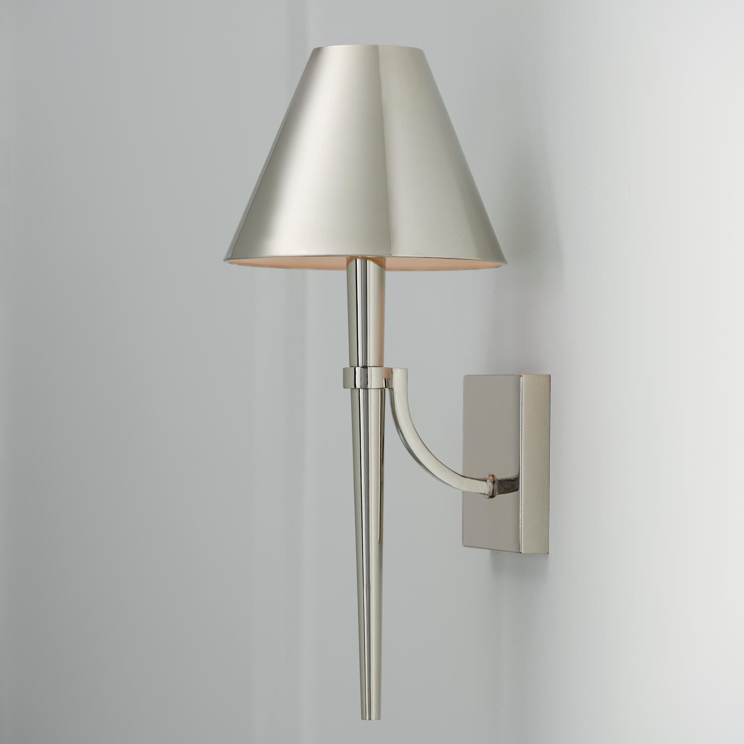 Shown in Polished Nickel finish and Metal  With White Interior shade