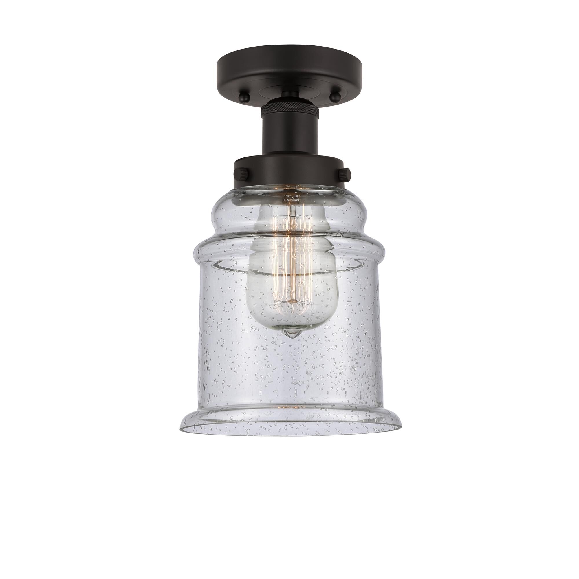 Shown in Oil Rubbed Bronze, Seedy finish and Seedy glass and Seedy Glass shade