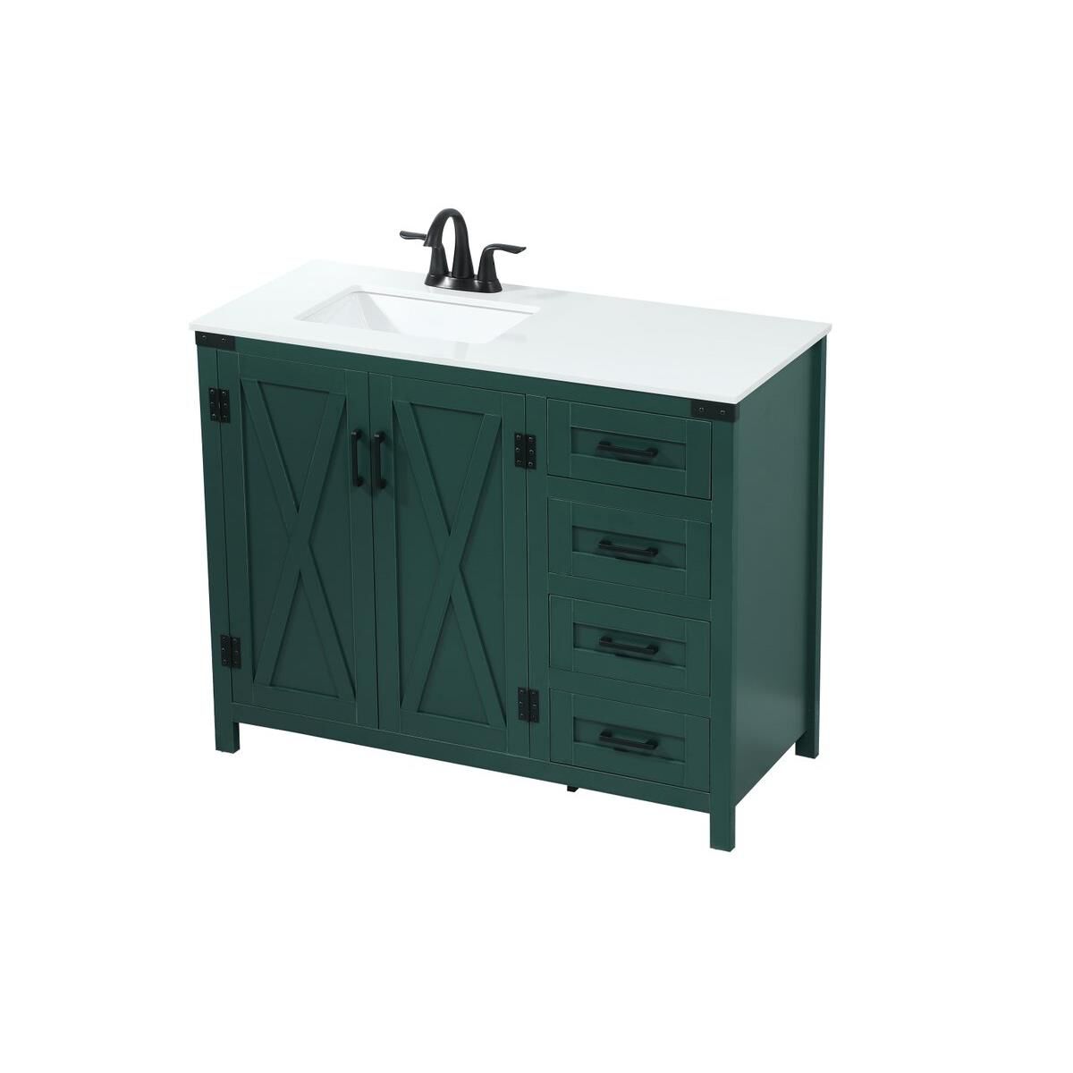 Shown in Green finish and Without Backsplash accent