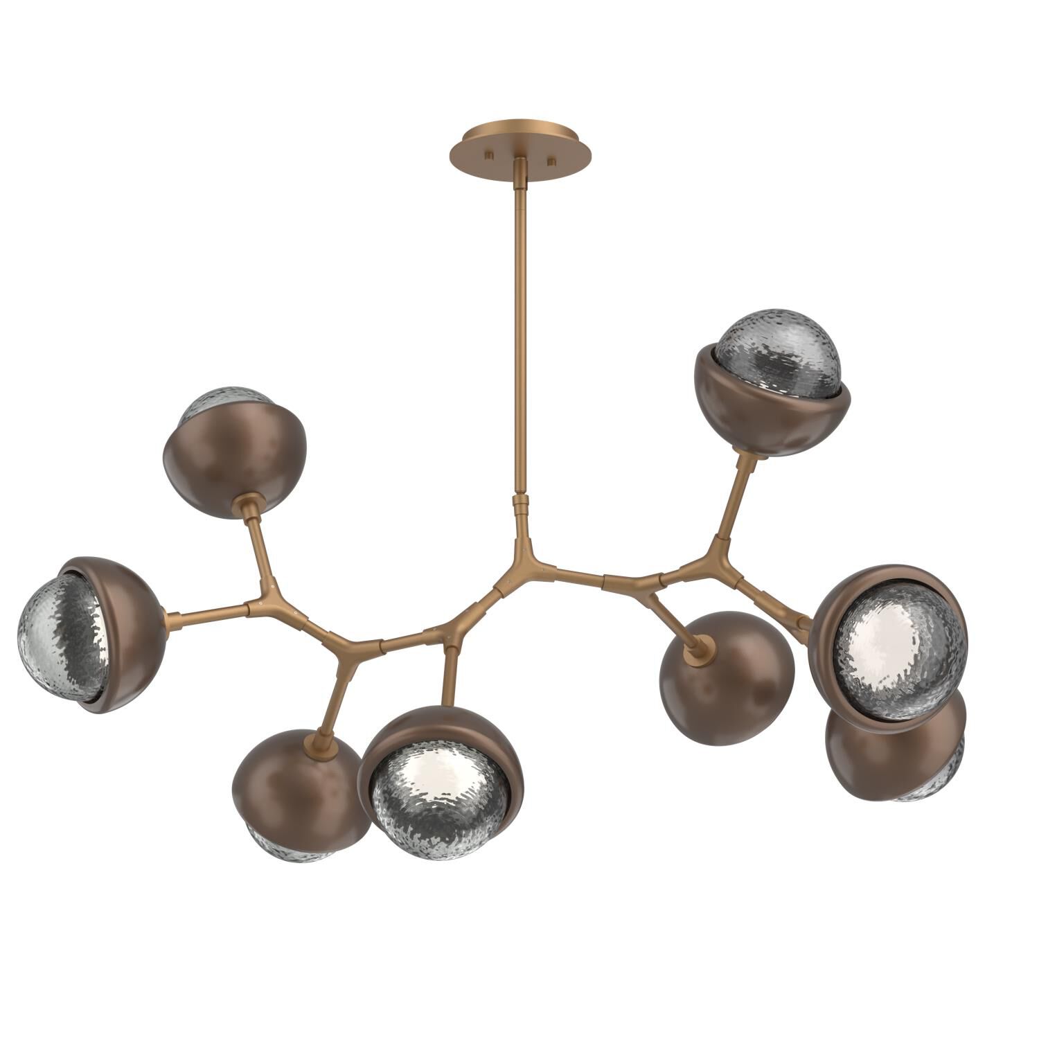 Shown in Novel Brass finish and Smoke glass and Burnished Bronze accent