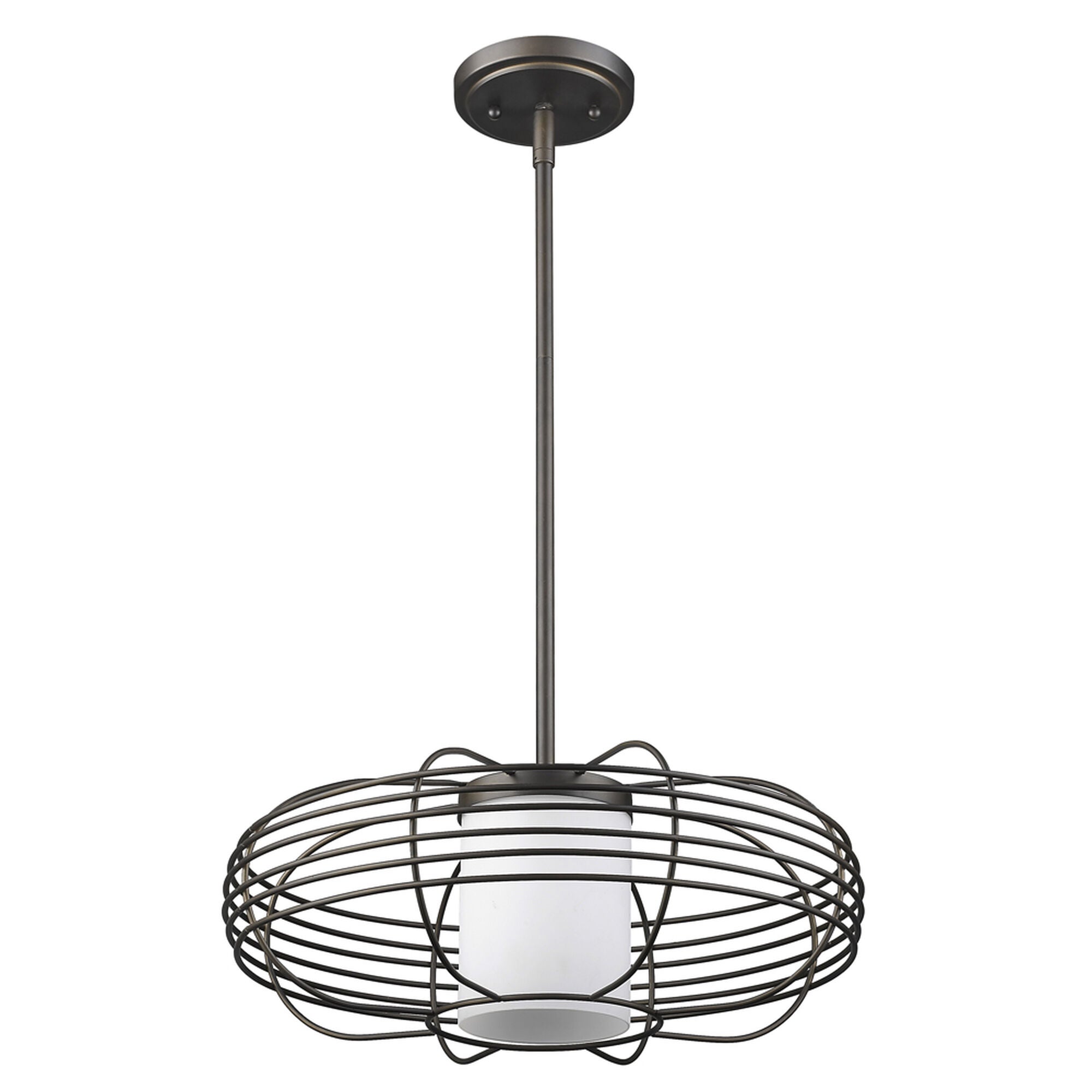 Shown in Oil Rubbed Bronze finish and Opal glass and Opal Cylindrical Glass shade