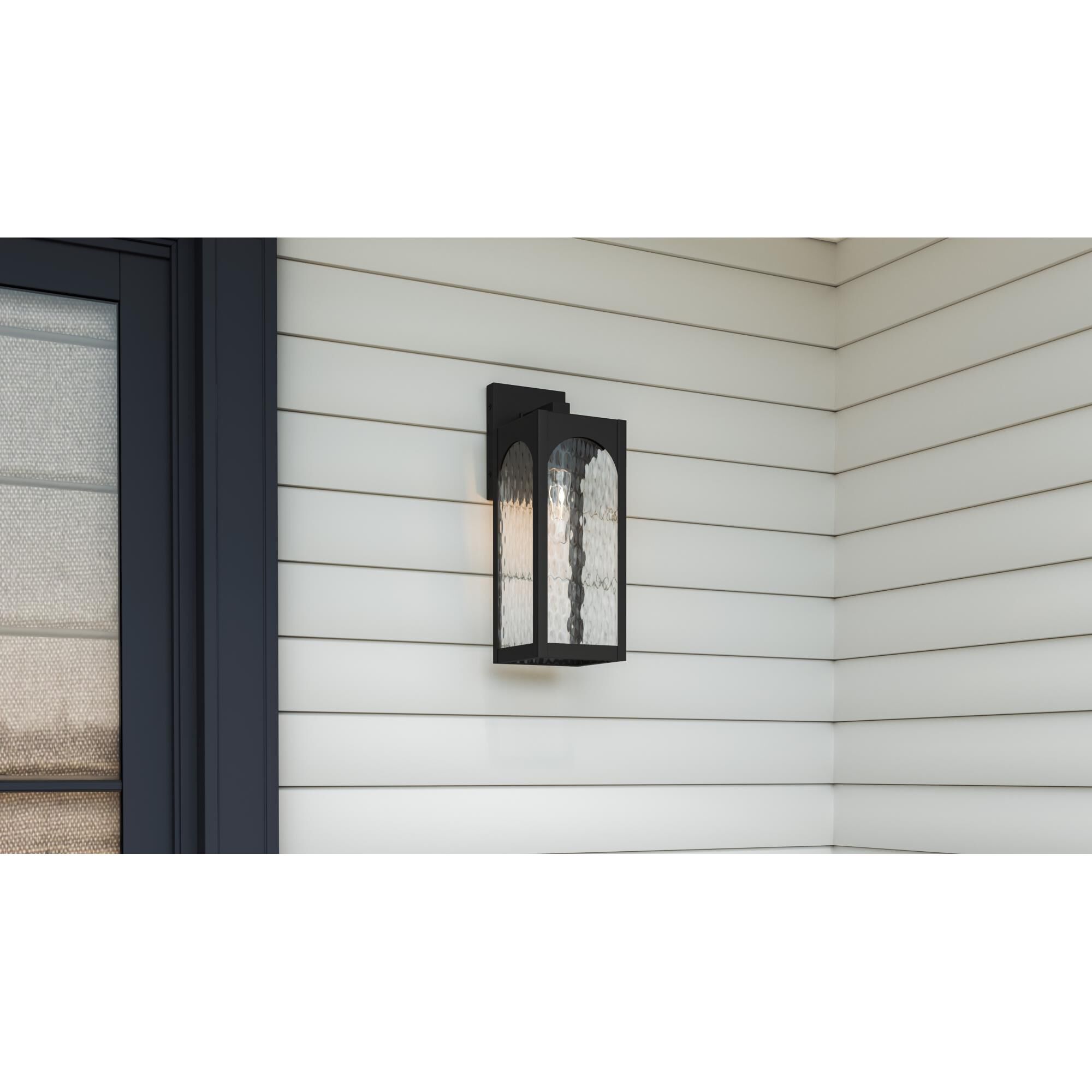 Shown in Matte Black finish and Clear Textured glass