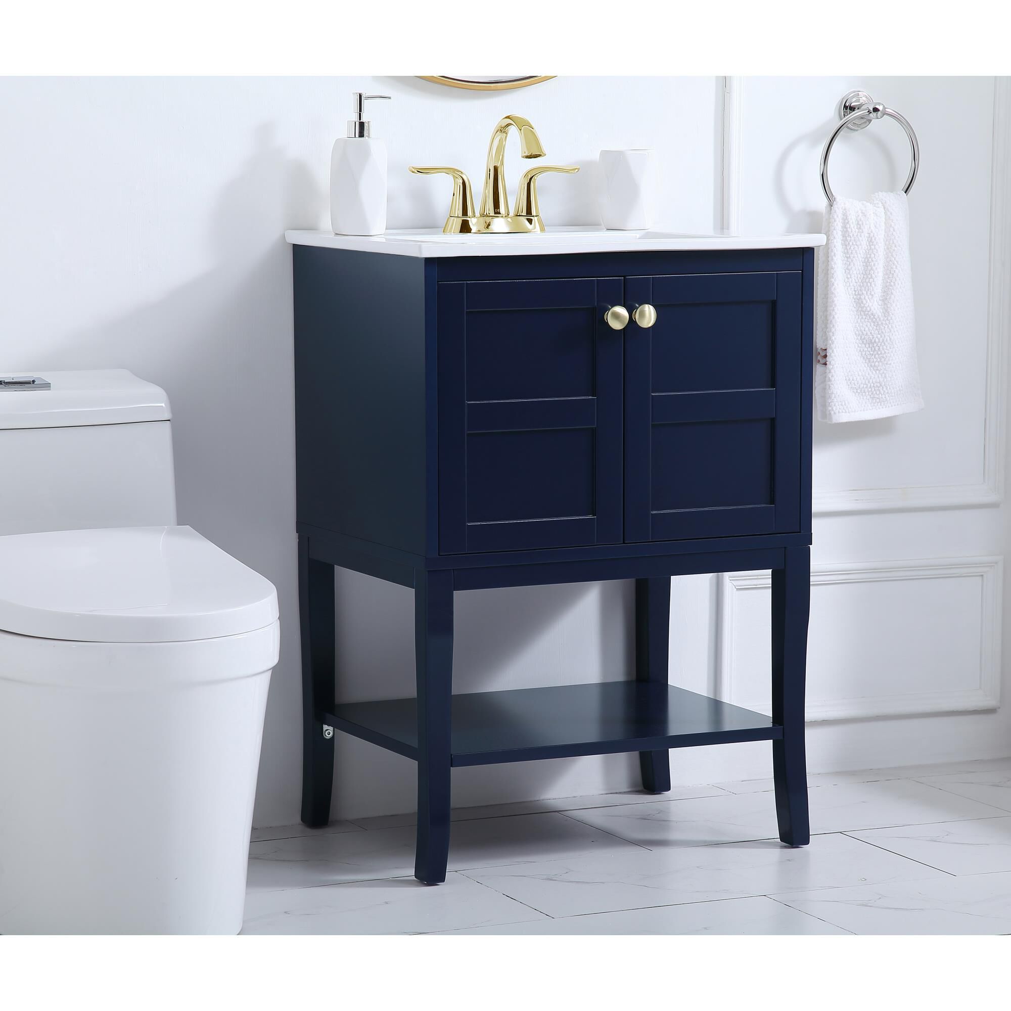 Shown in Blue And Gold With White finish