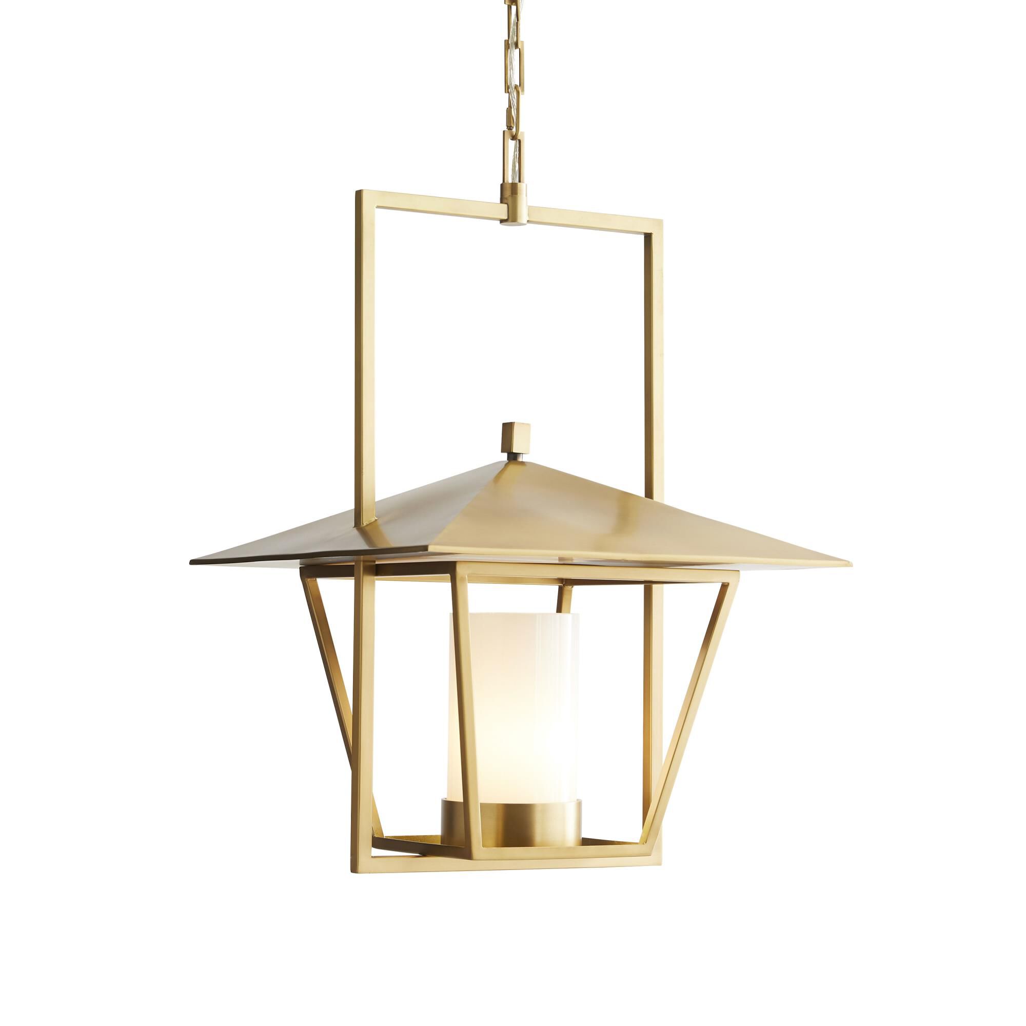 Shown in Antique Brass finish and Yes shade