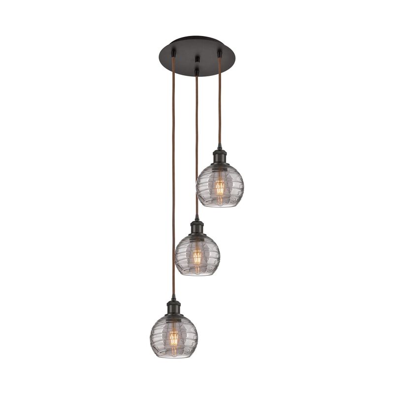 Bruno Marashlian Athens Deco Swirl 12 Inch 3 Light Multi Light Pendant by Innovations Lighting