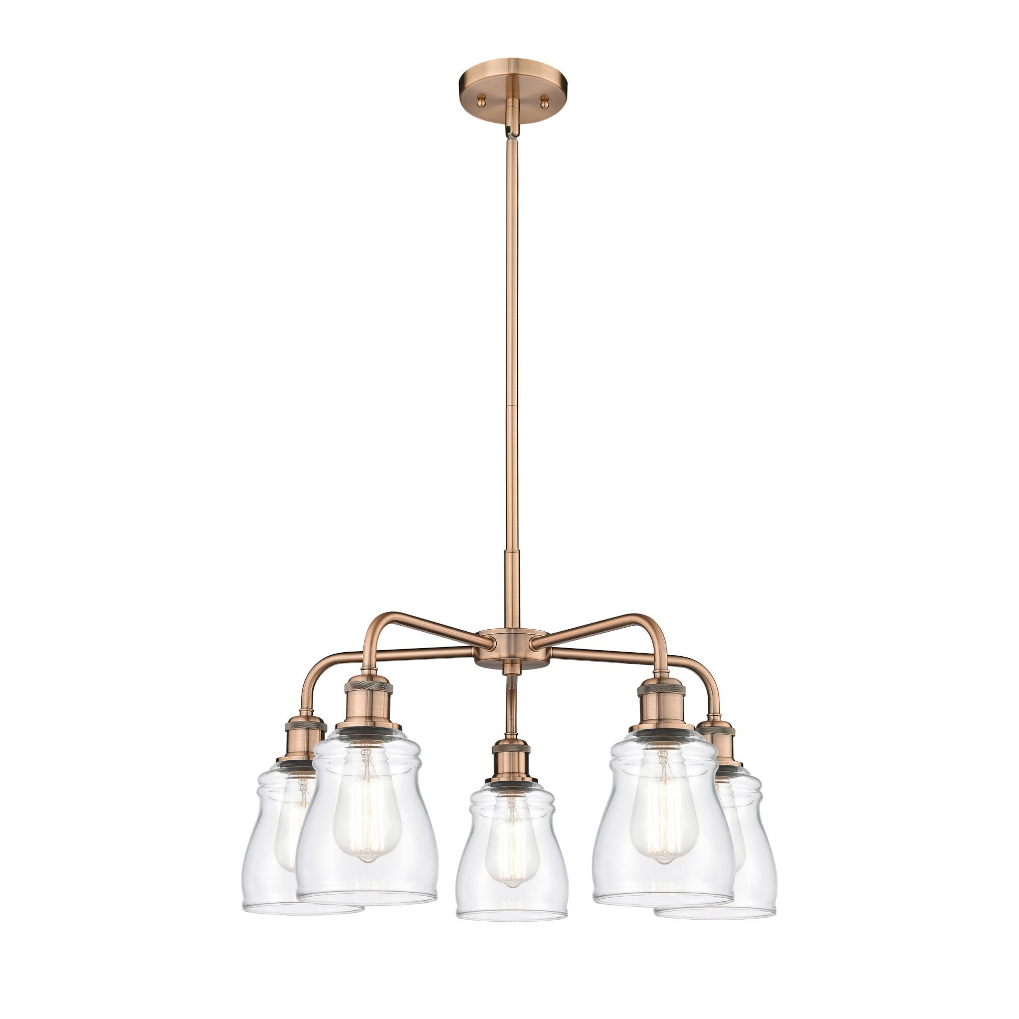 Shown in Antique Copper finish and Clear glass