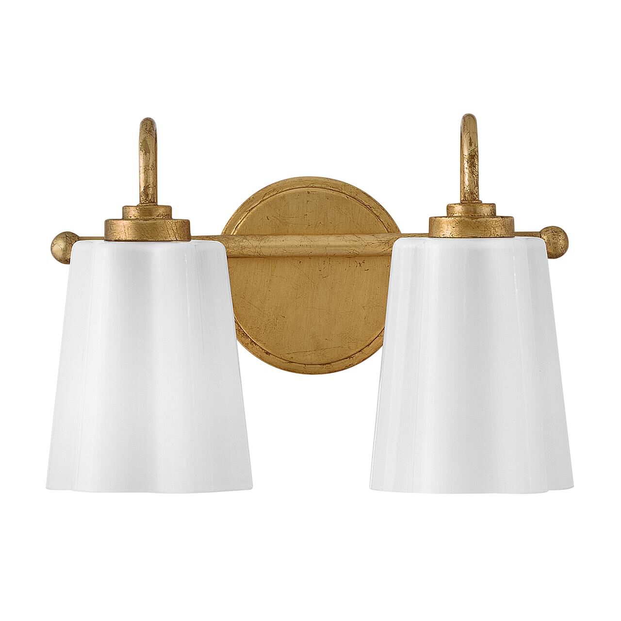 Shown in Distressed Brass finish and Cased Opal glass