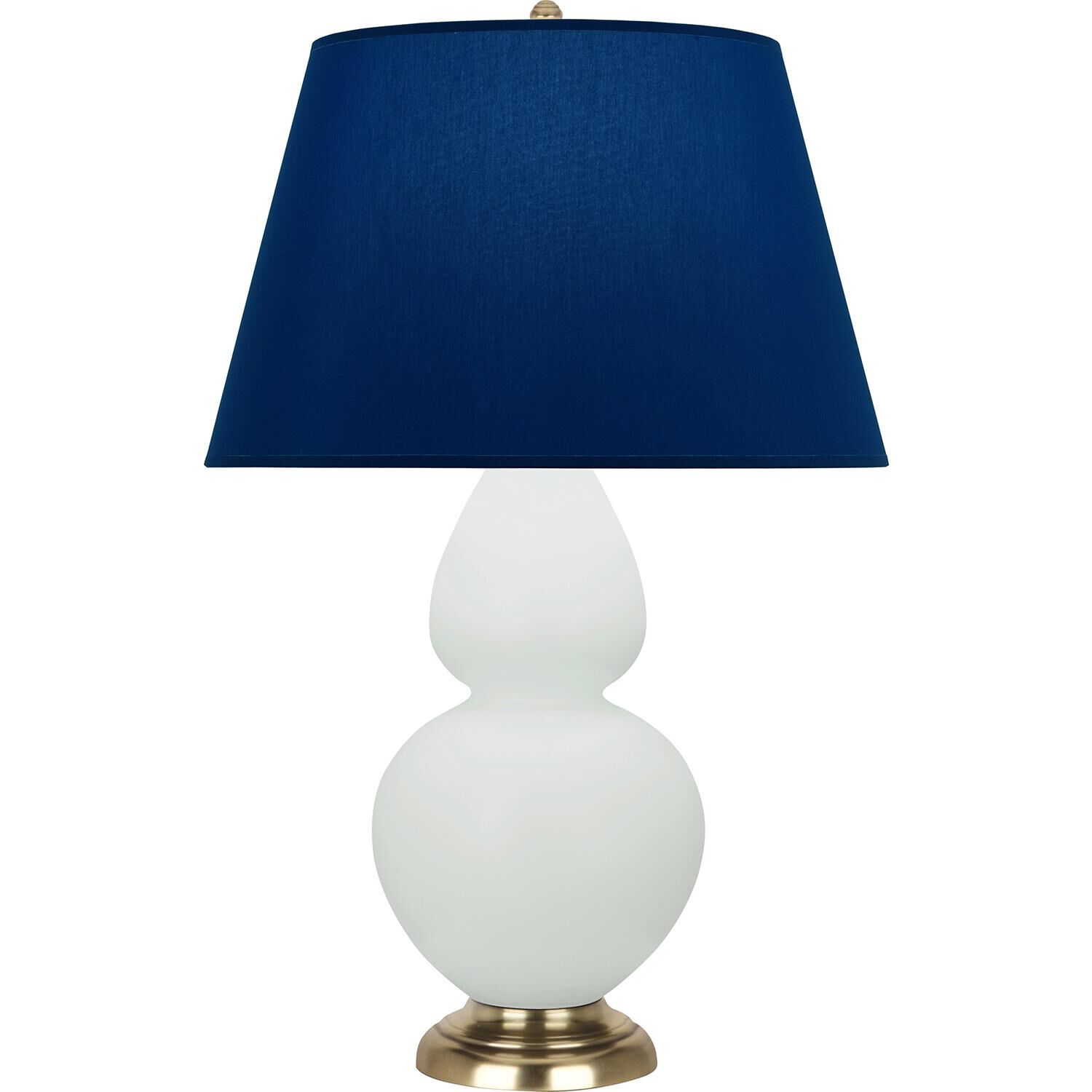 Shown in Matte Celadon finish and Navy and Gray shade and Antique Brass accent