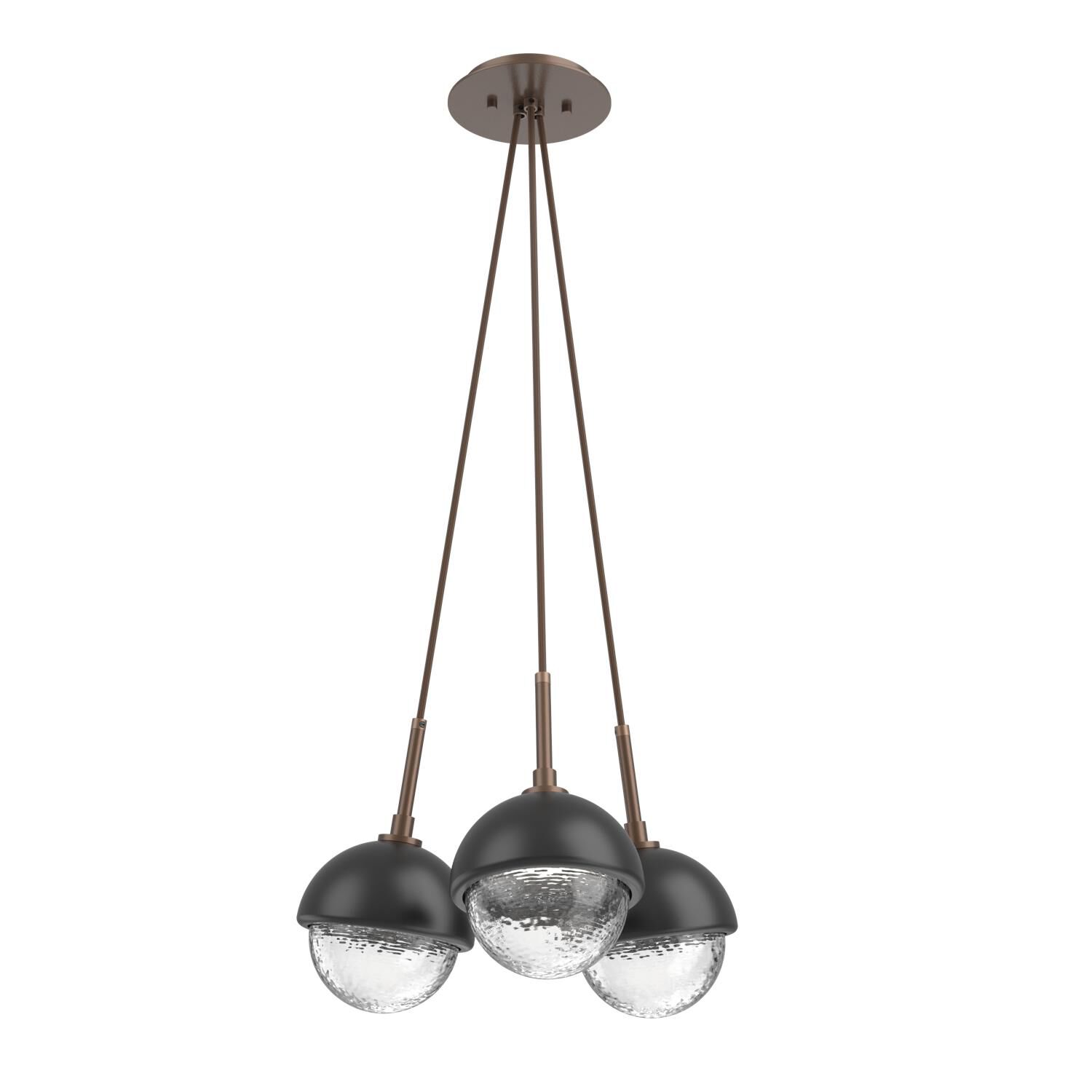 Shown in Burnished Bronze finish and Clear glass and Matte Black accent