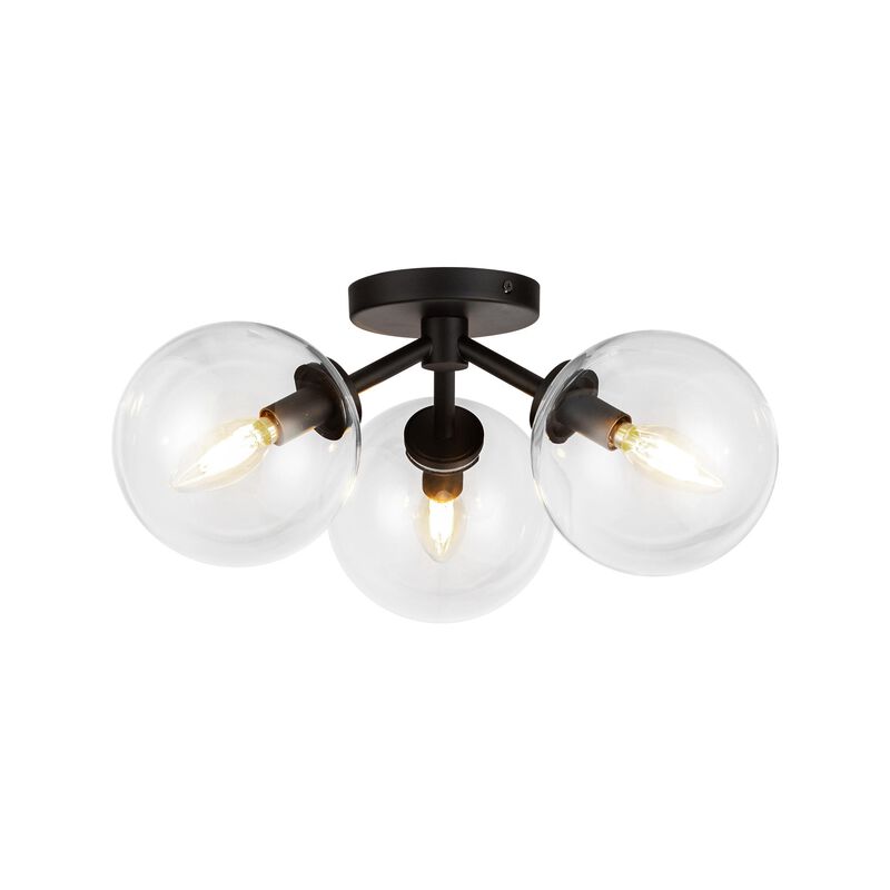 Cassia 18 Inch 3 Light Semi Flush Mount by Alora Mood