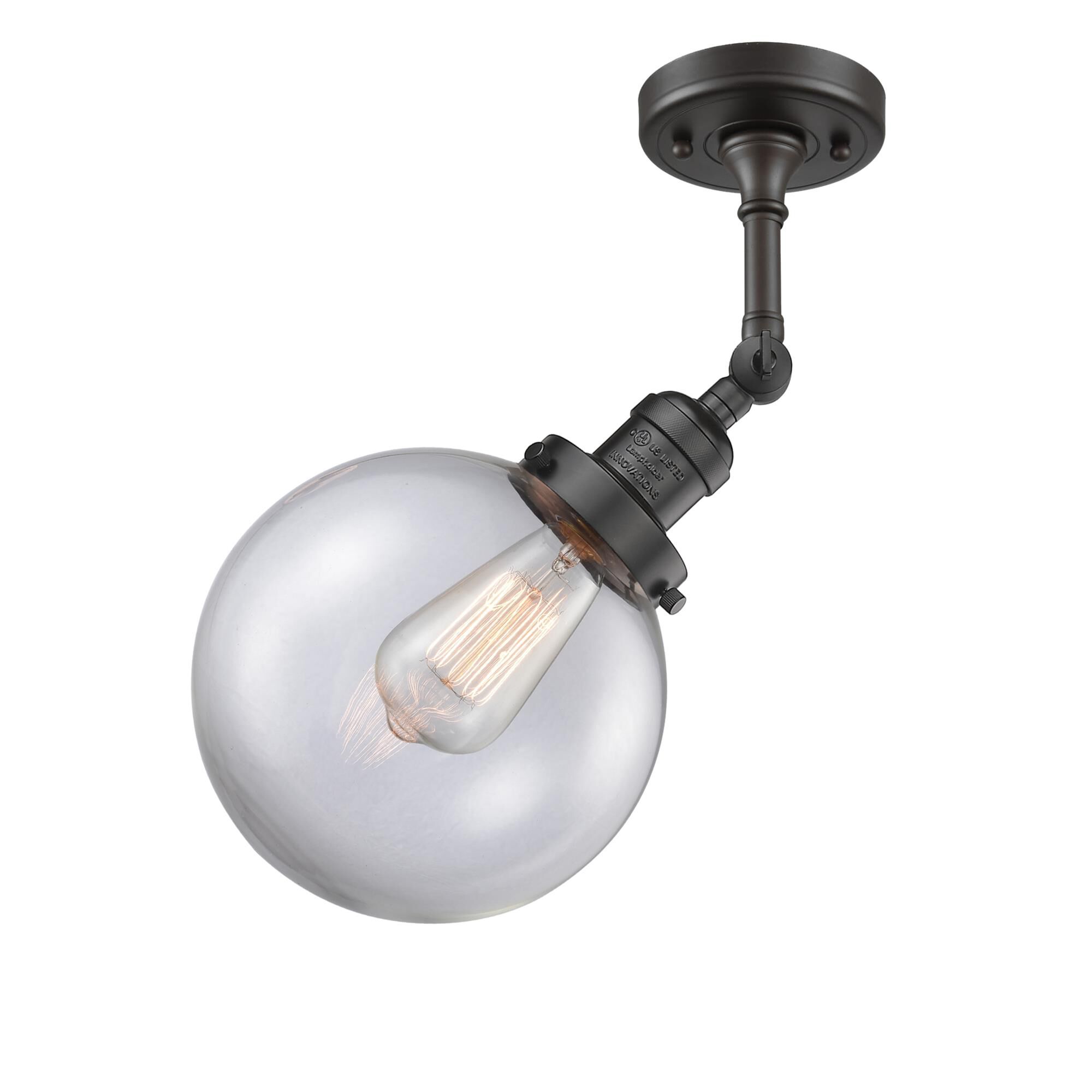 Shown in Oil Rubbed Bronze finish and Clear glass and No Accent accent