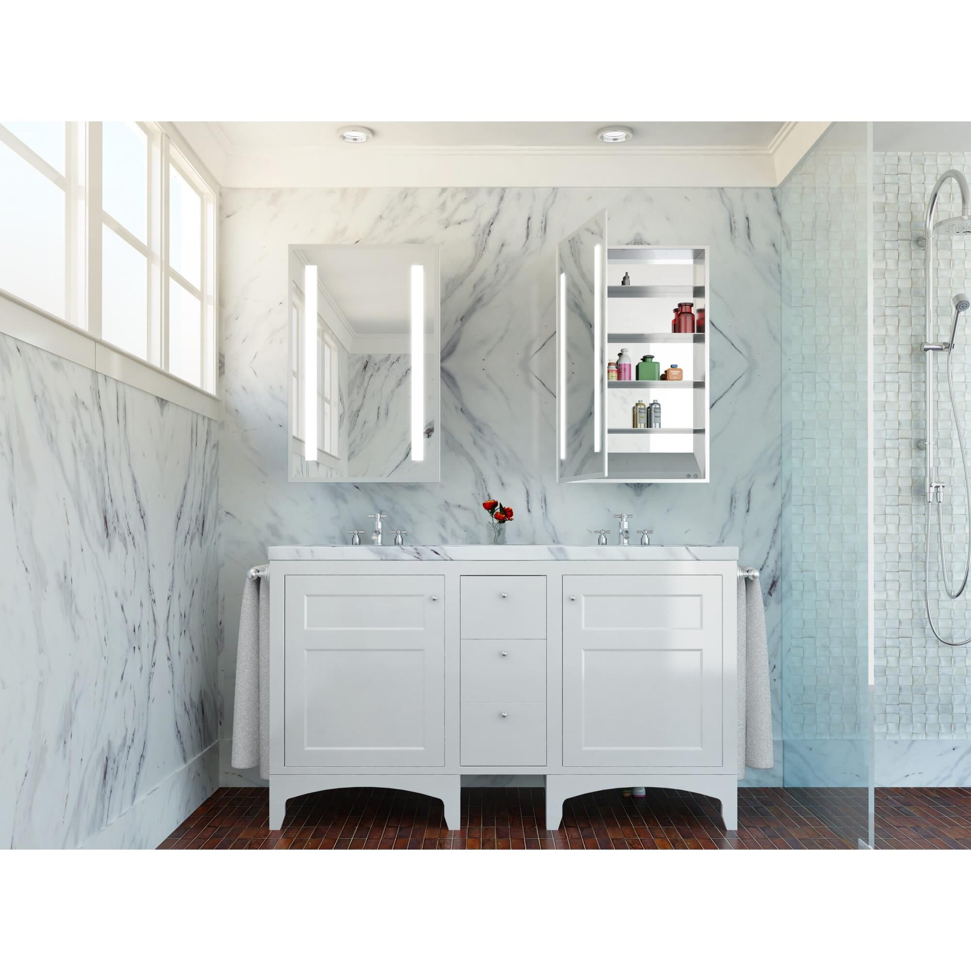 Shown in Mirror finish and Left Hinge accent