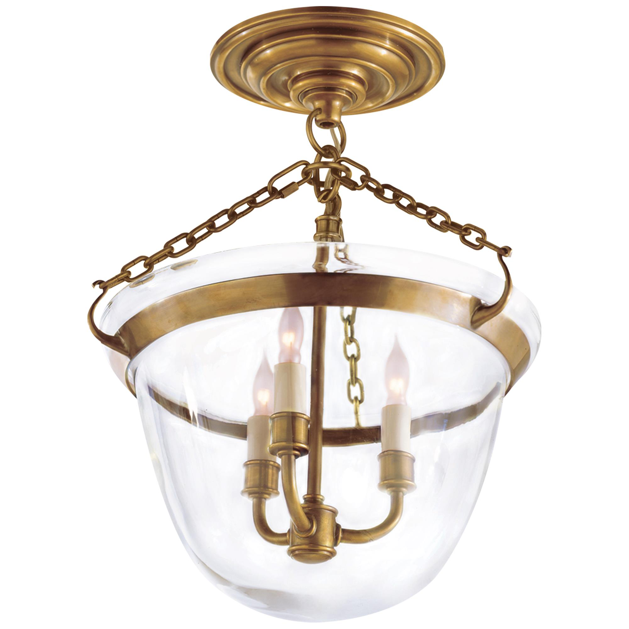Shown in Antique-Burnished Brass finish and Clear glass