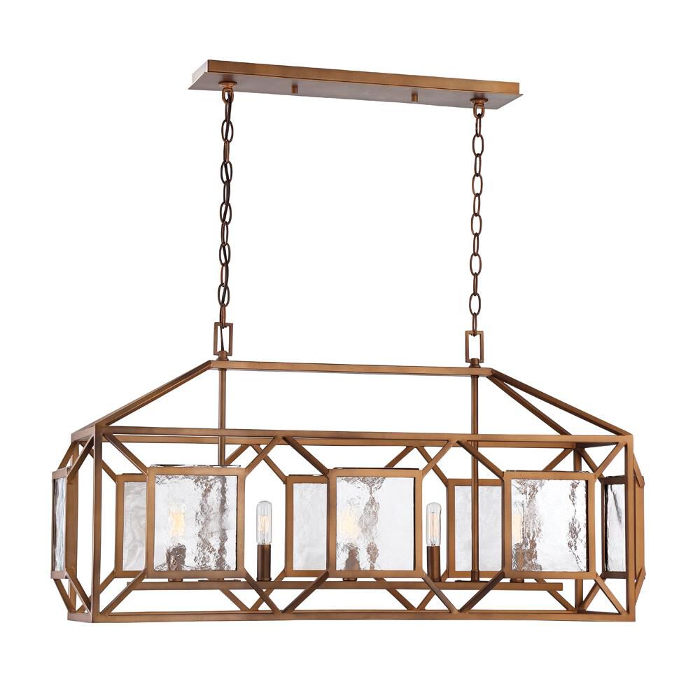 Shown in Gilded Bronze finish and Clear Artisan glass and Clear Artisan Glass shade