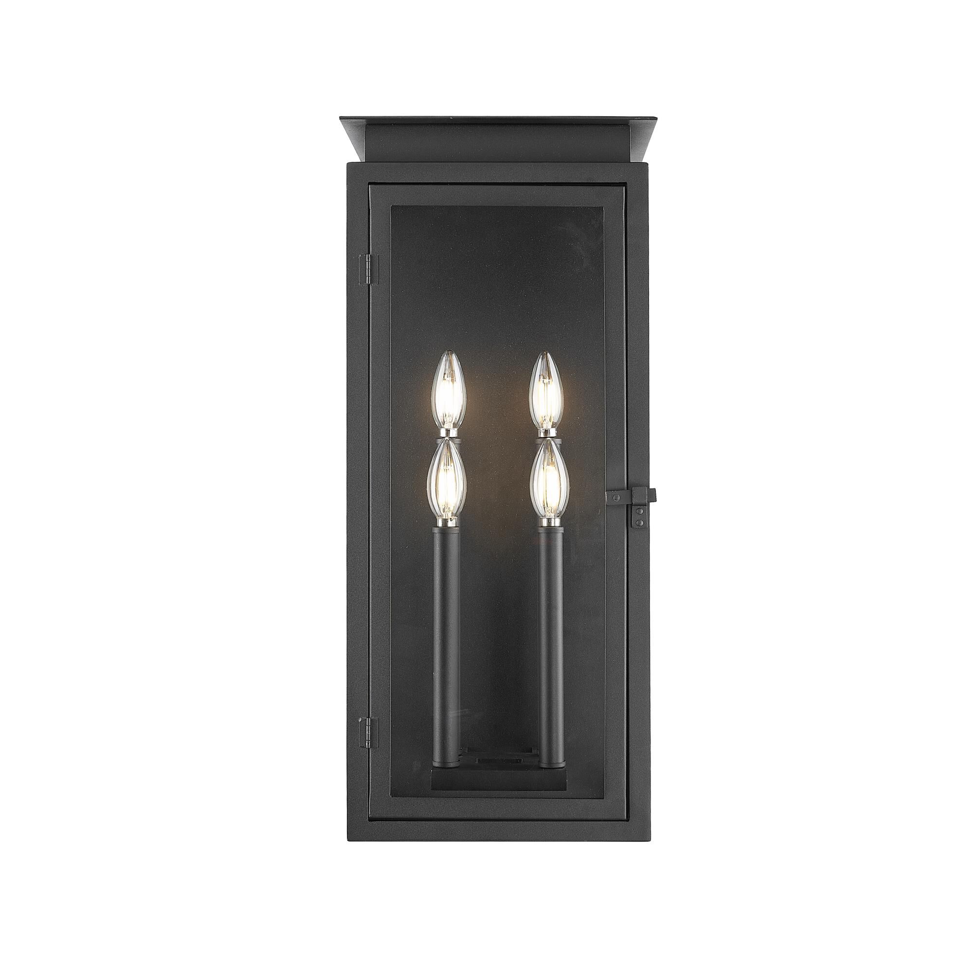 Shown in Black finish and Clear glass and Clear shade