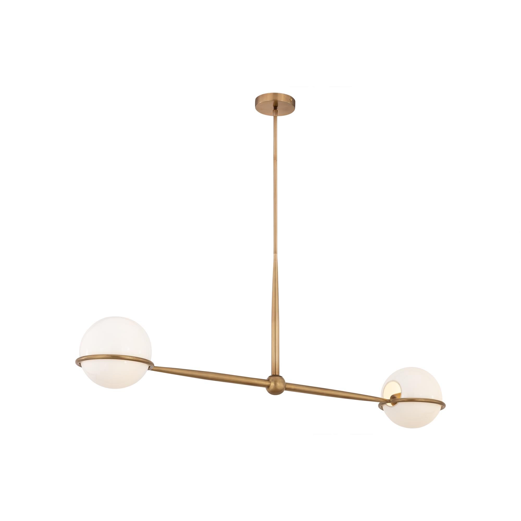 Shown in Legacy Brass finish and Opal glass