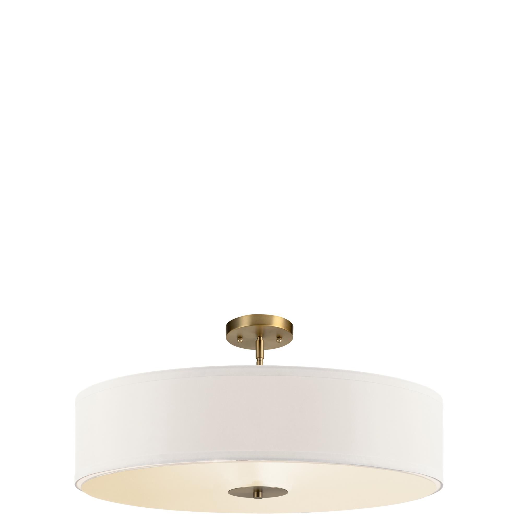 Shown in Classic Bronze finish and Satin Etched glass and White Microfiber shade