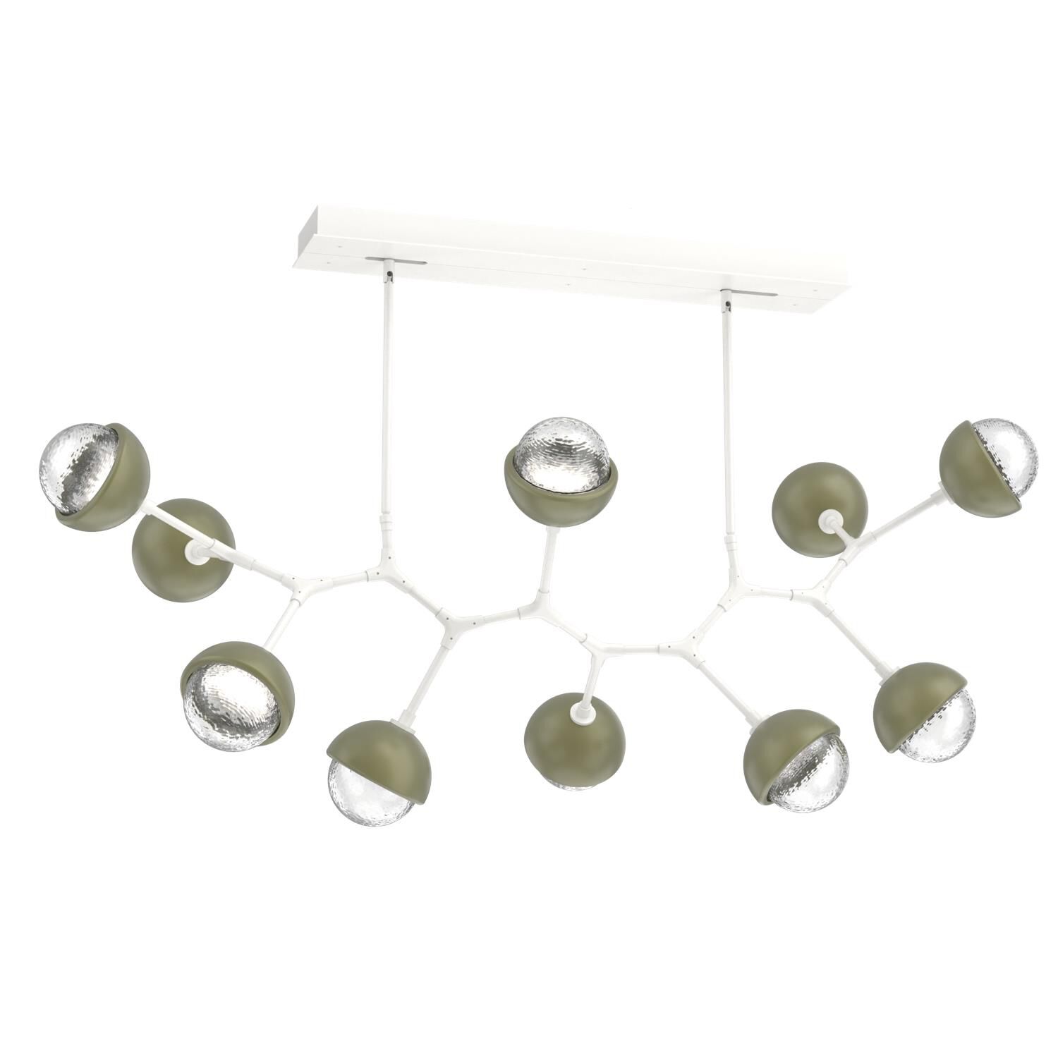 Shown in Salt White finish and Clear glass and Sage Green accent