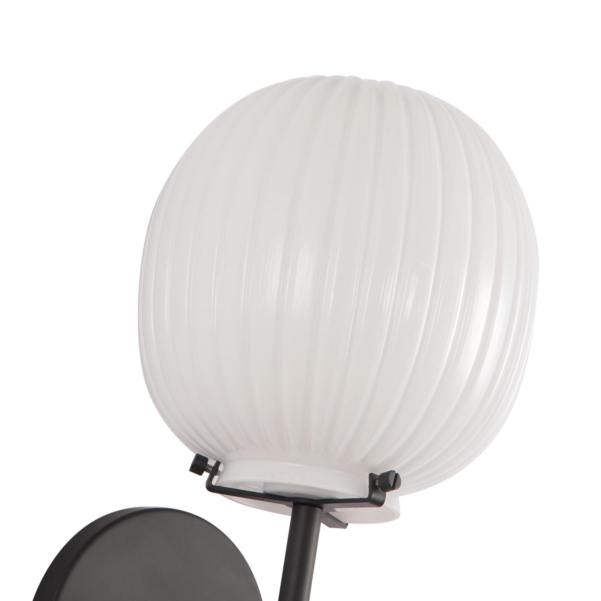 Shown in Matte Black finish and Glossy Ribbed Opal glass