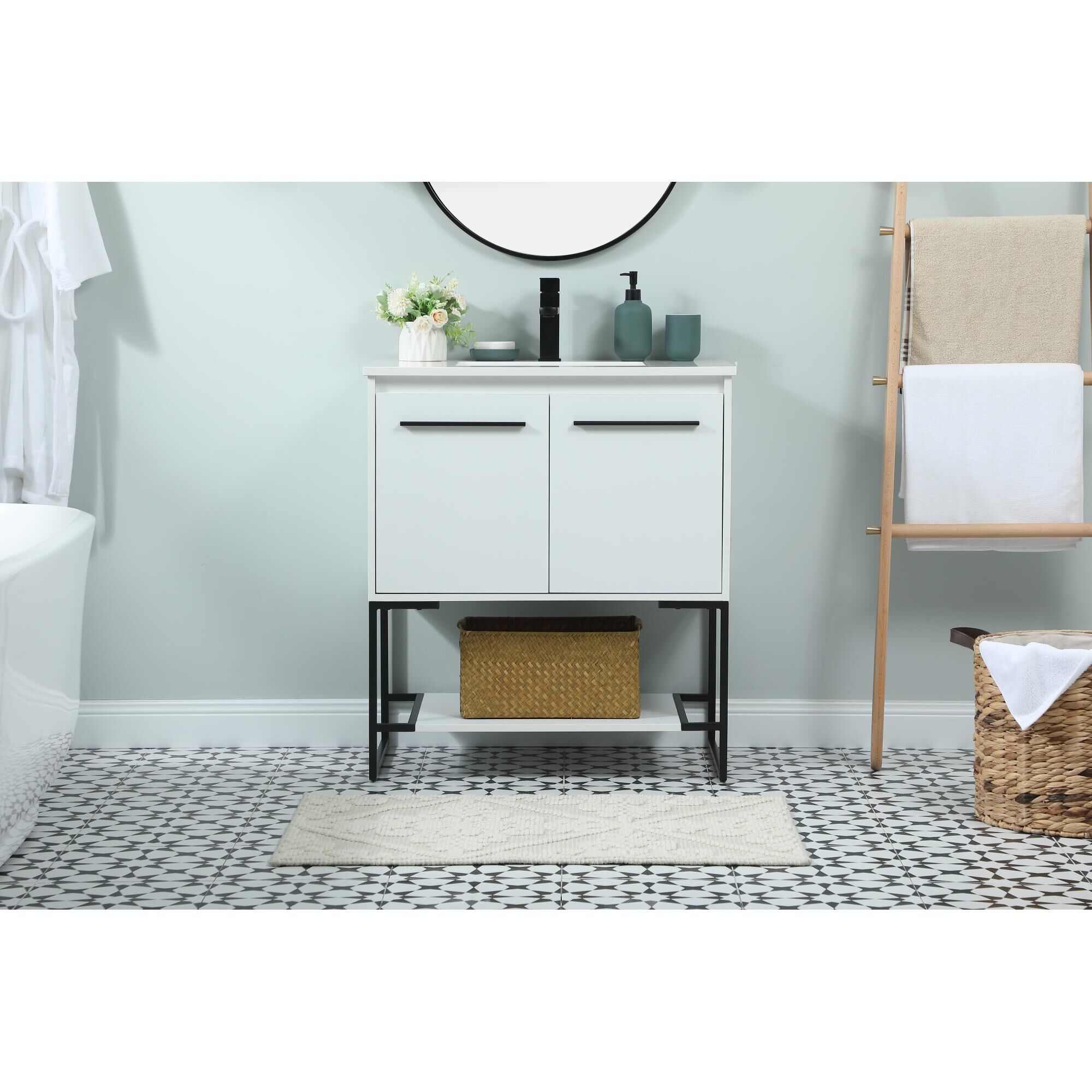 Shown in White finish